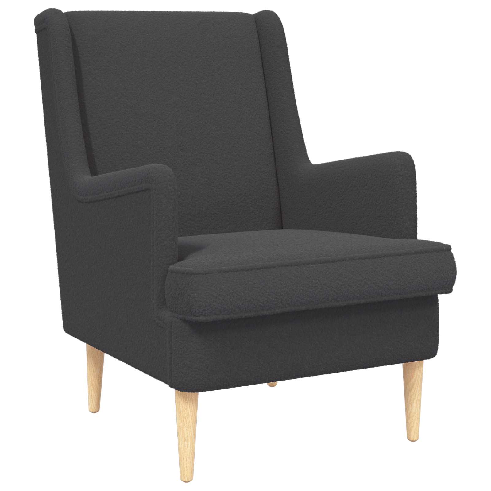 Fauteuil Gris foncé Tissu en laine de mouton - XIOS