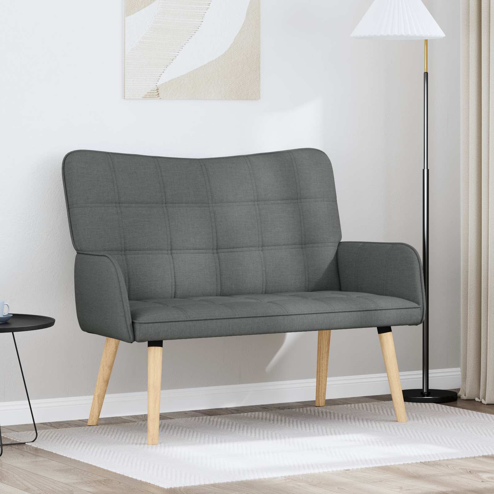 Canapé deux places Gris foncé 115 x 61 x 87 cm tissu - XIOS