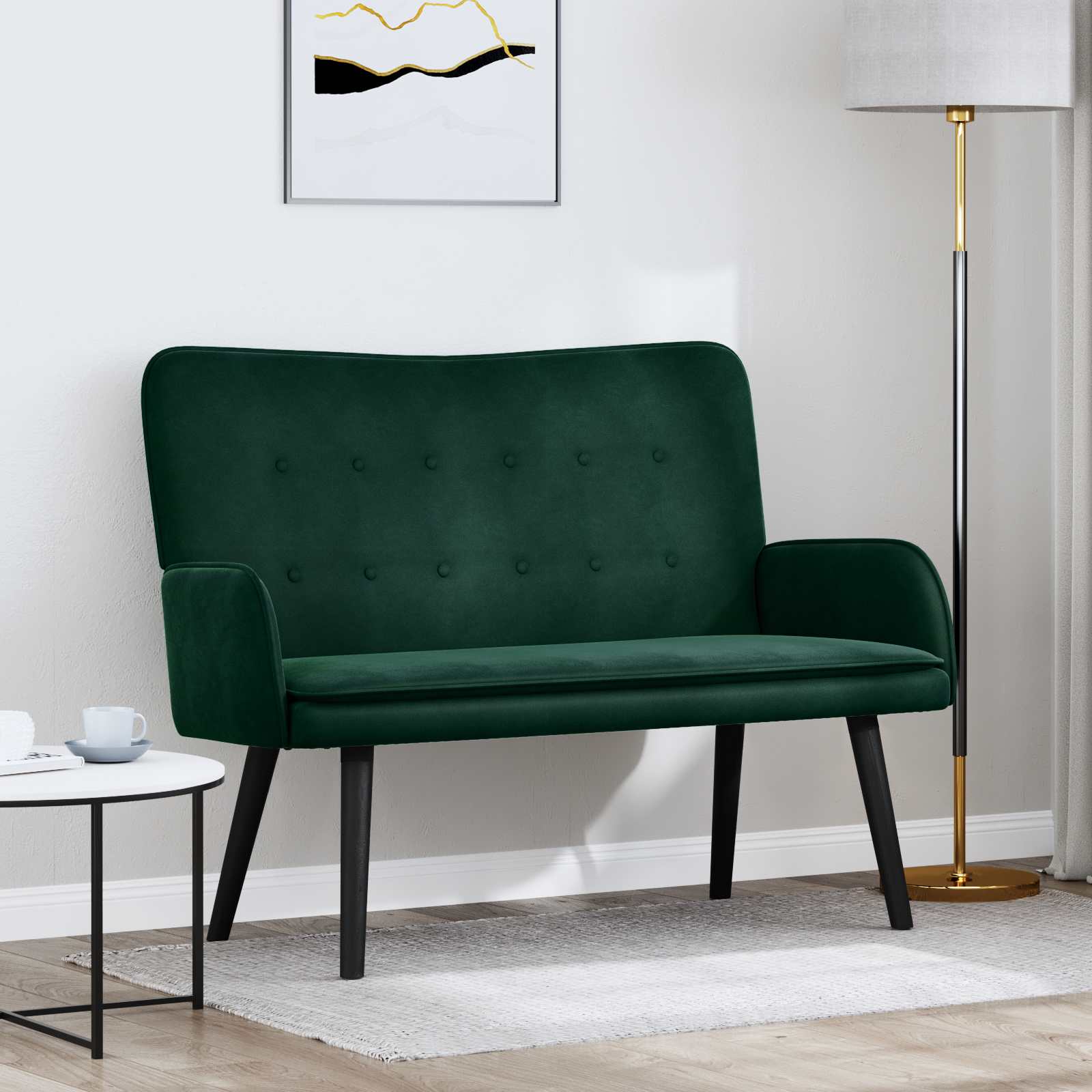 Canapé deux places Vert foncé 115 x 61 x 87 cm Velours - XIOS