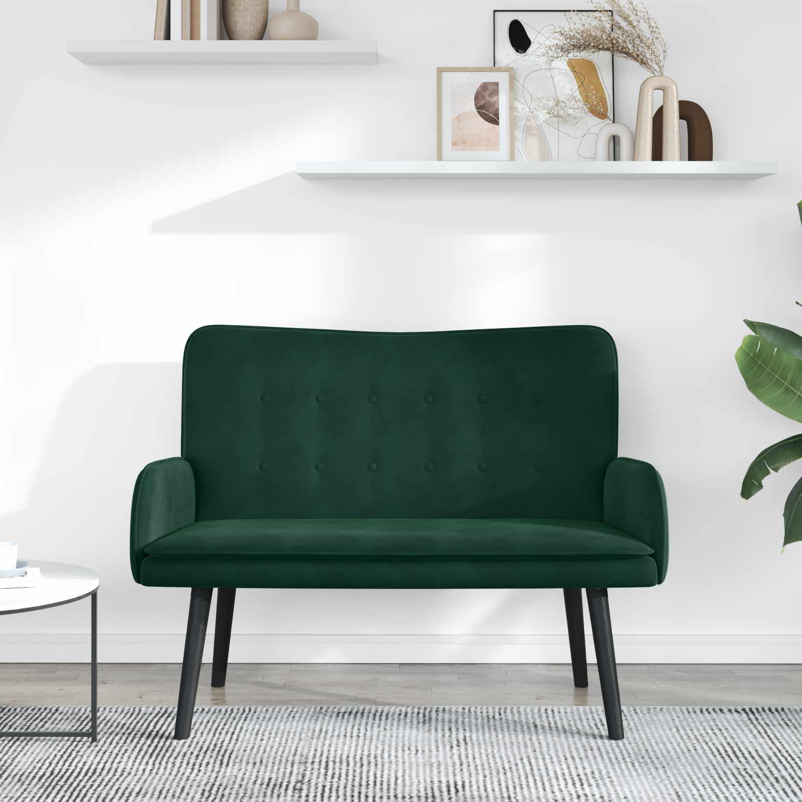Canapé deux places Vert foncé 115 x 61 x 87 cm Velours - XIOS