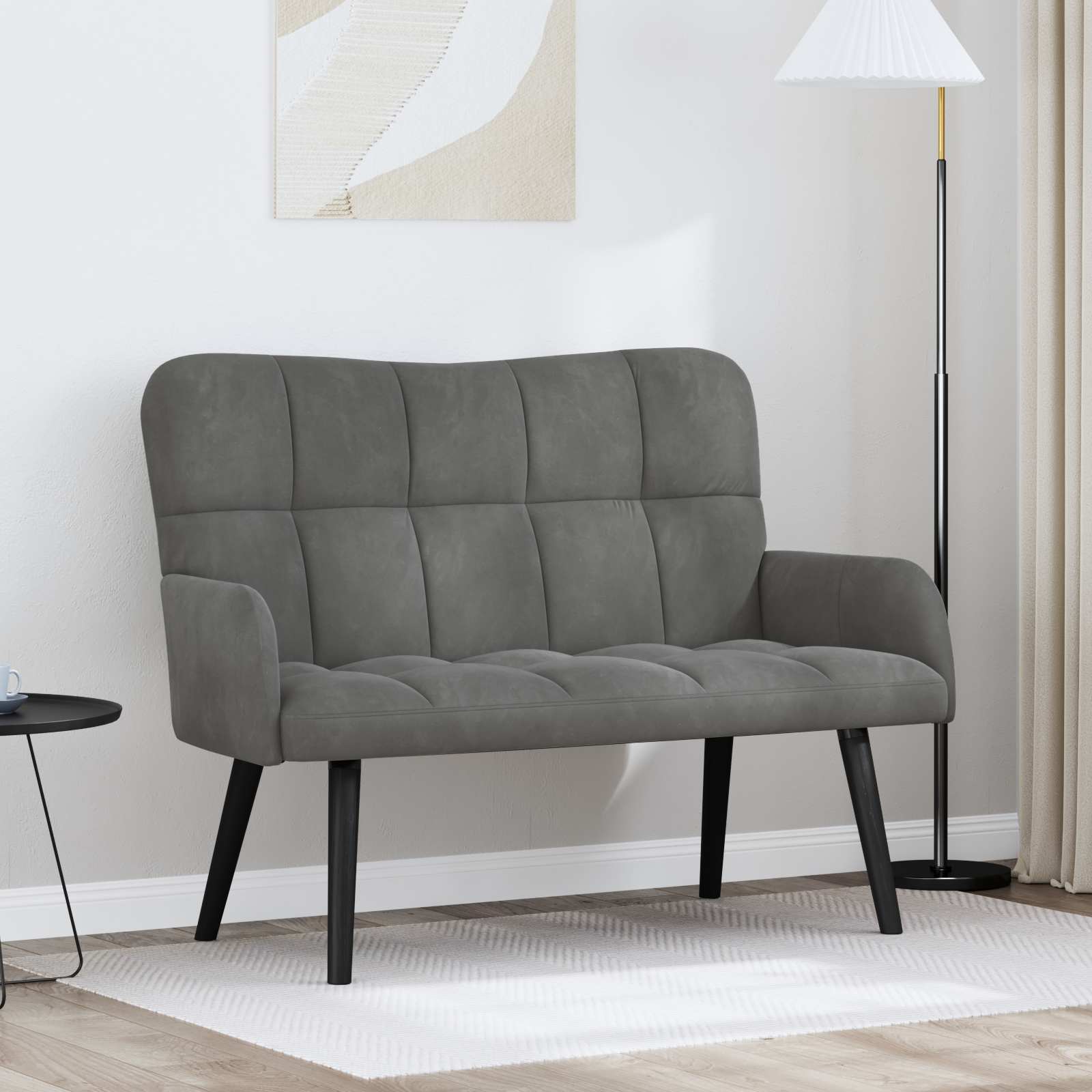 Canapé deux places Gris foncé 115 x 61 x 87 cm Velours - XIOS