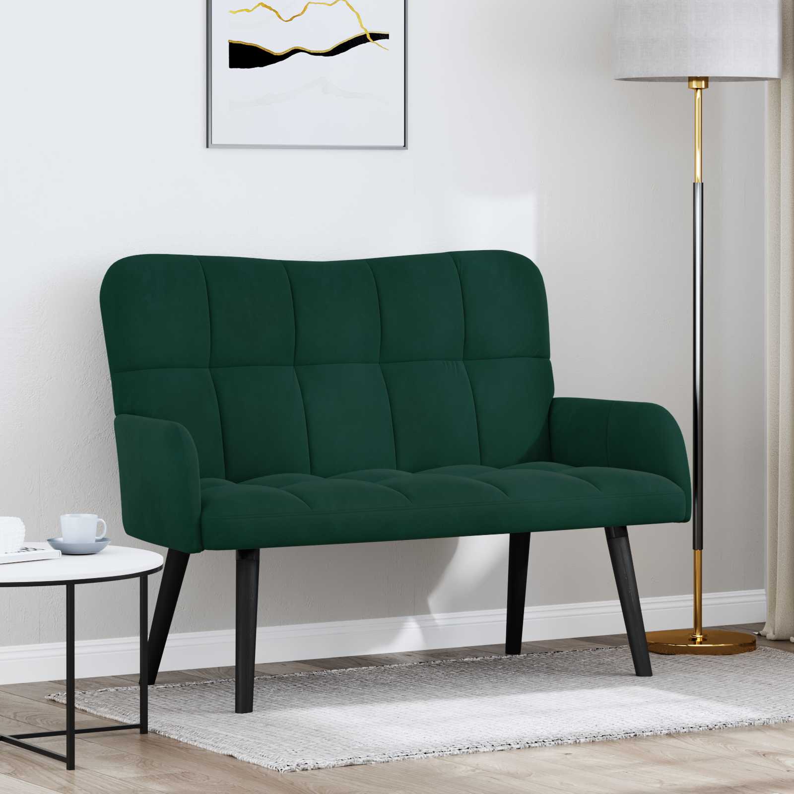 Canapé deux places Vert foncé 115 x 61 x 87 cm Velours - XIOS