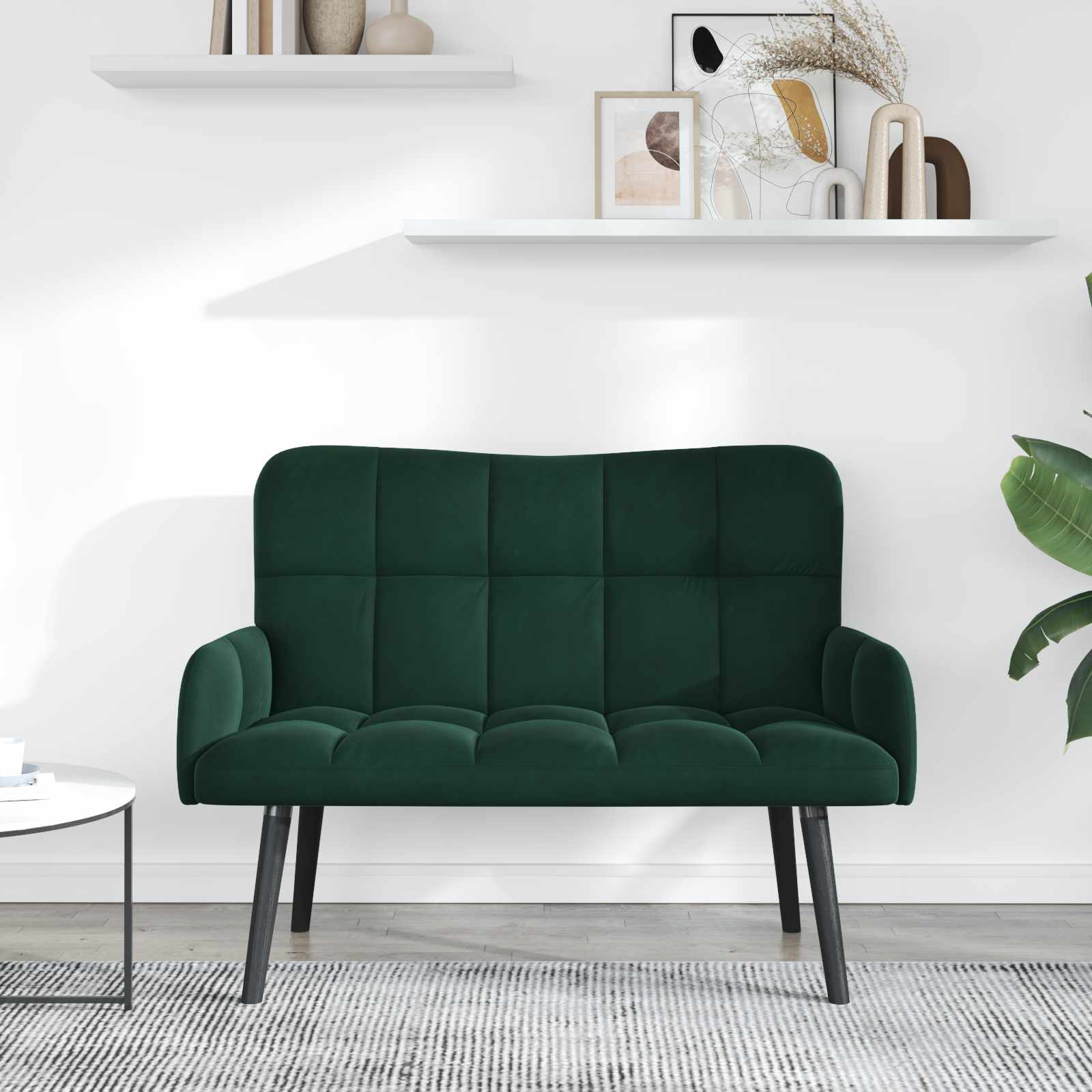 Canapé deux places Vert foncé 115 x 61 x 87 cm Velours - XIOS