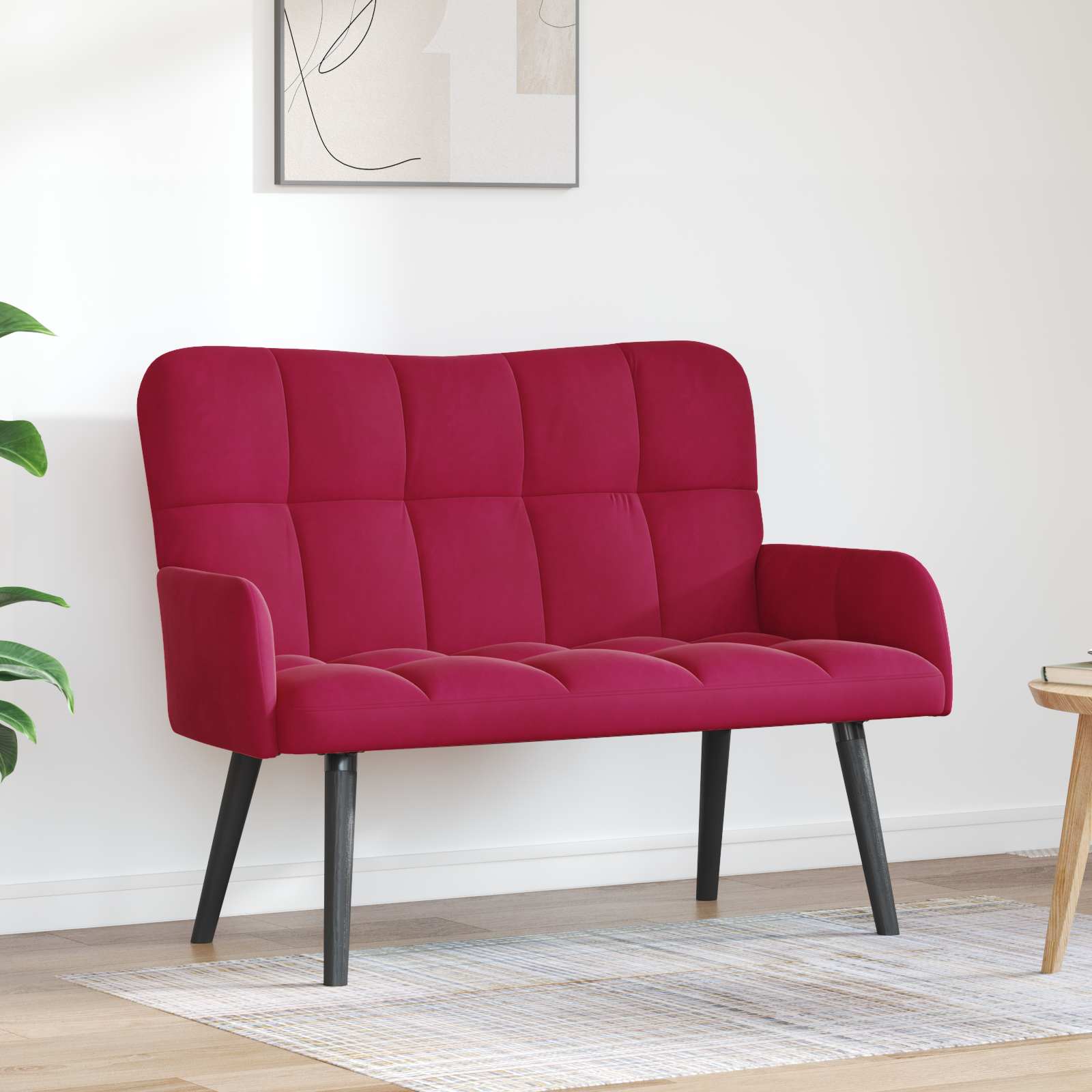 Canapé deux places Bordeaux 115 x 61 x 87 cm Velours - XIOS