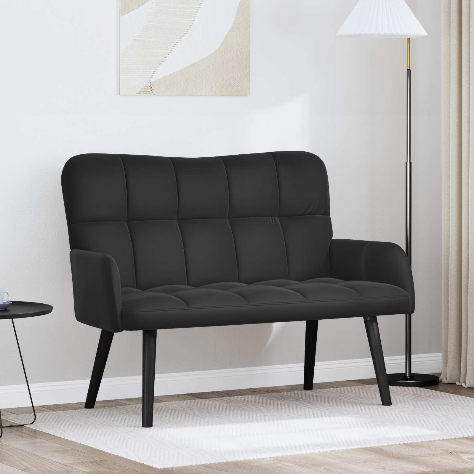 Canapé deux places Noir 115 x 61 x 87 cm Velours - XIOS