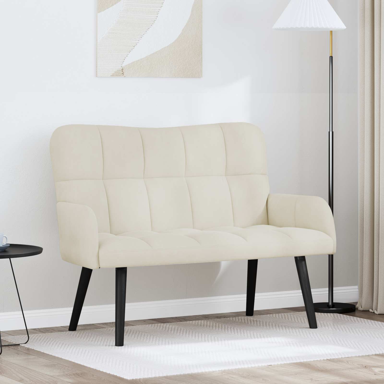 Canapé deux places Crème 115 x 61 x 87 cm Velours - XIOS