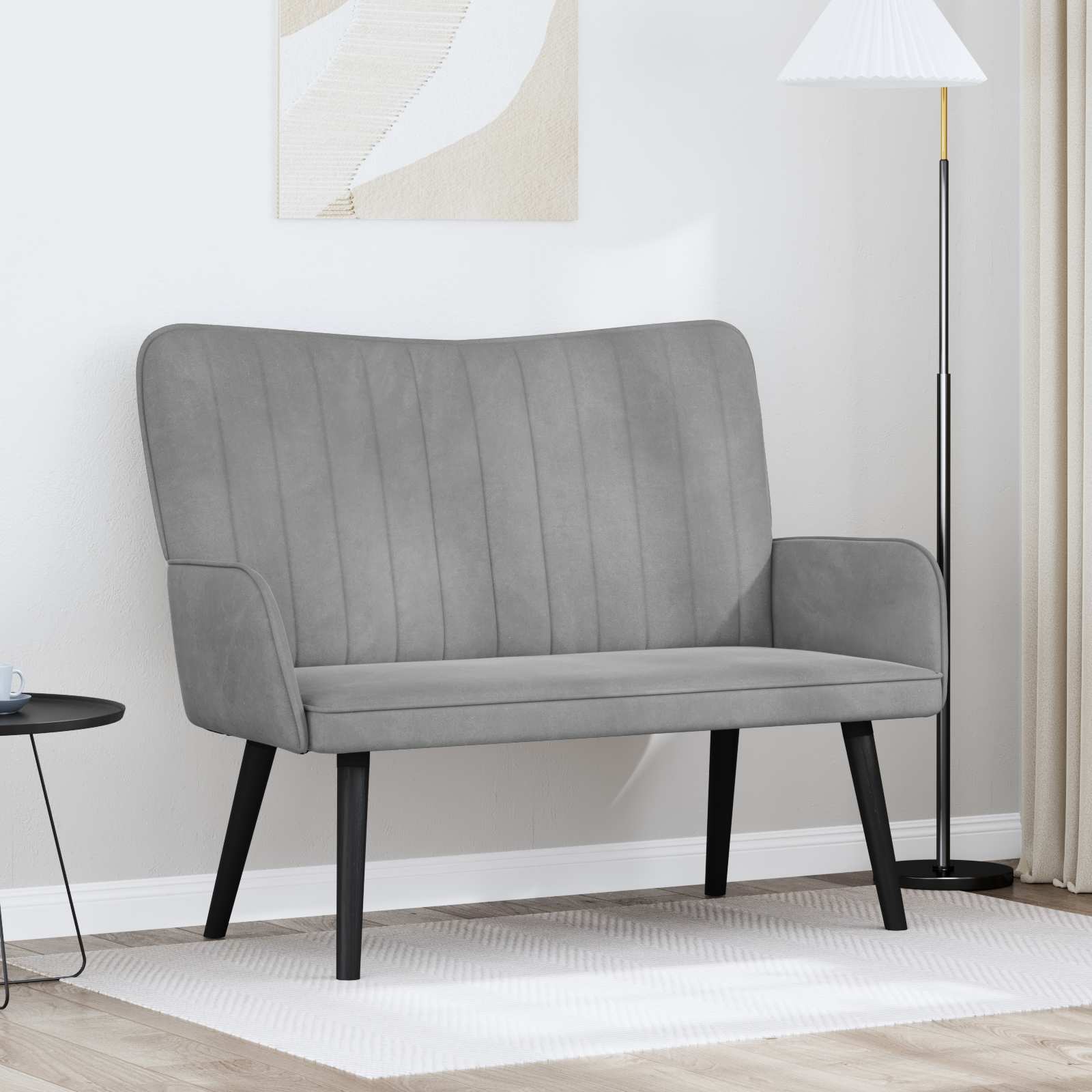 Canapé deux places Gris clair 115 x 61 x 87 cm Velours - XIOS