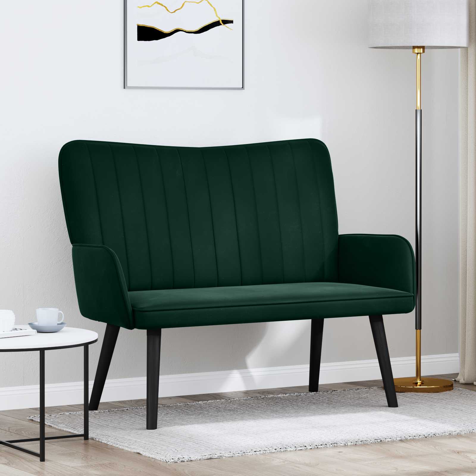Canapé deux places Vert foncé 115 x 61 x 87 cm Velours - XIOS