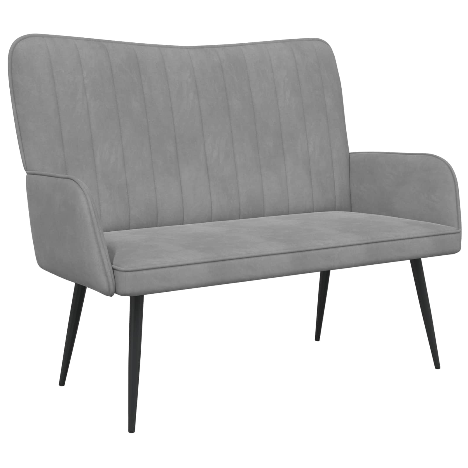 Canapé deux places Gris clair 115 x 61 x 87 cm Velours - XIOS