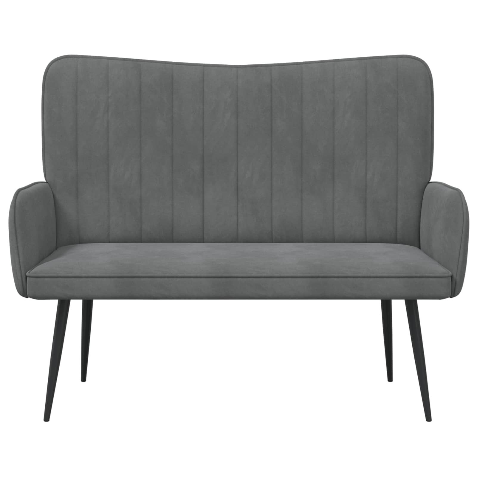 Canapé deux places Gris foncé 115 x 61 x 87 cm Velours - XIOS
