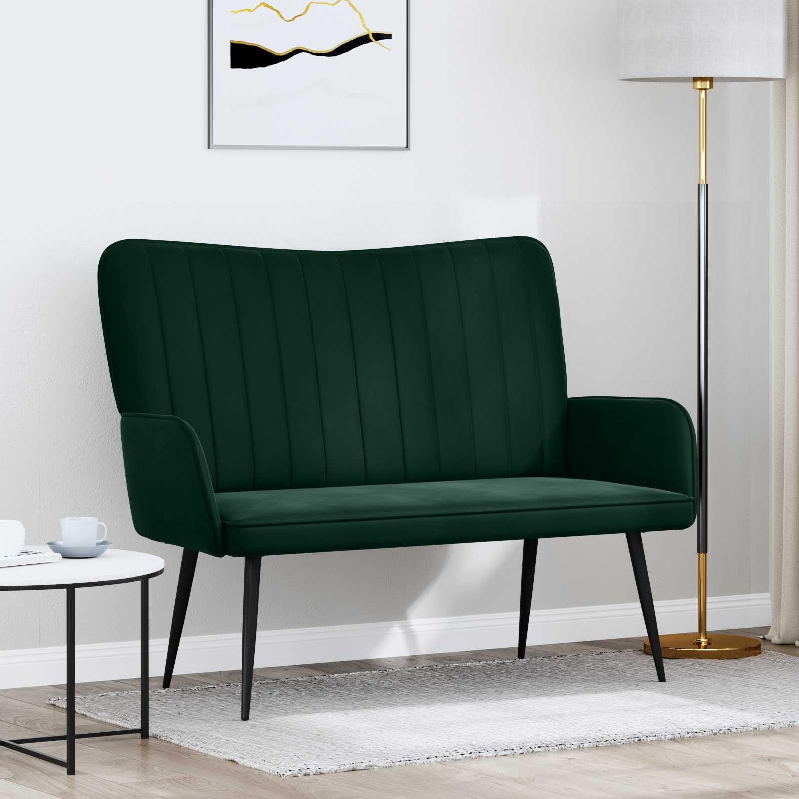 Canapé deux places Vert foncé 115 x 61 x 87 cm Velours - XIOS