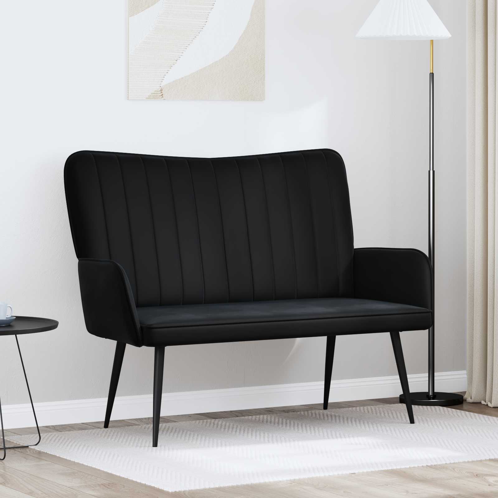 Canapé deux places Noir 115 x 61 x 87 cm Velours - XIOS