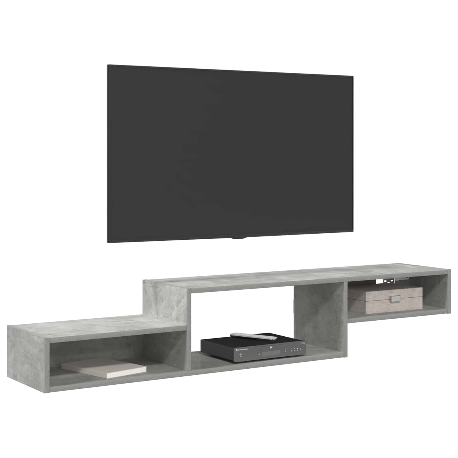 Meuble TV mural Montage mural Gris béton 150 x 28 x 26 cm - XIOS