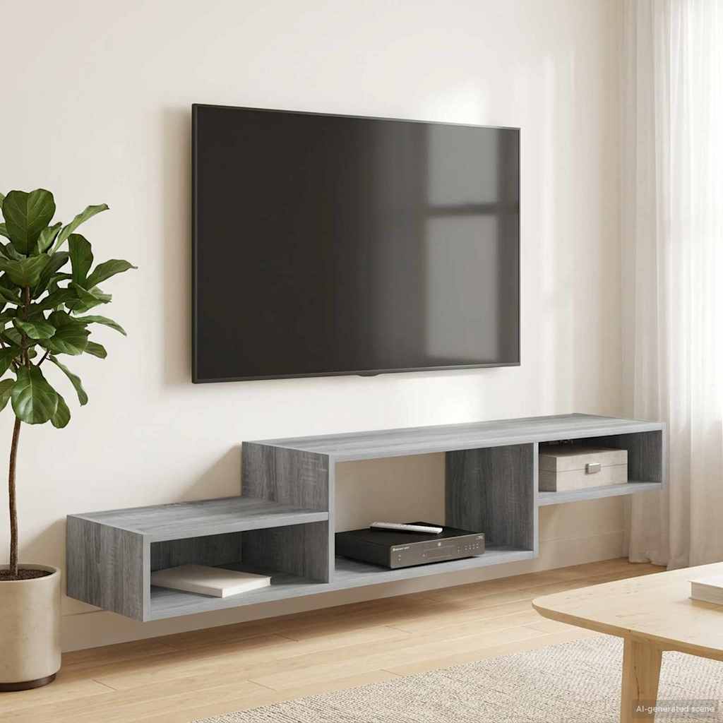 Meuble TV mural Montage mural Sonoma gris 150 x 28 x 26 cm - XIOS