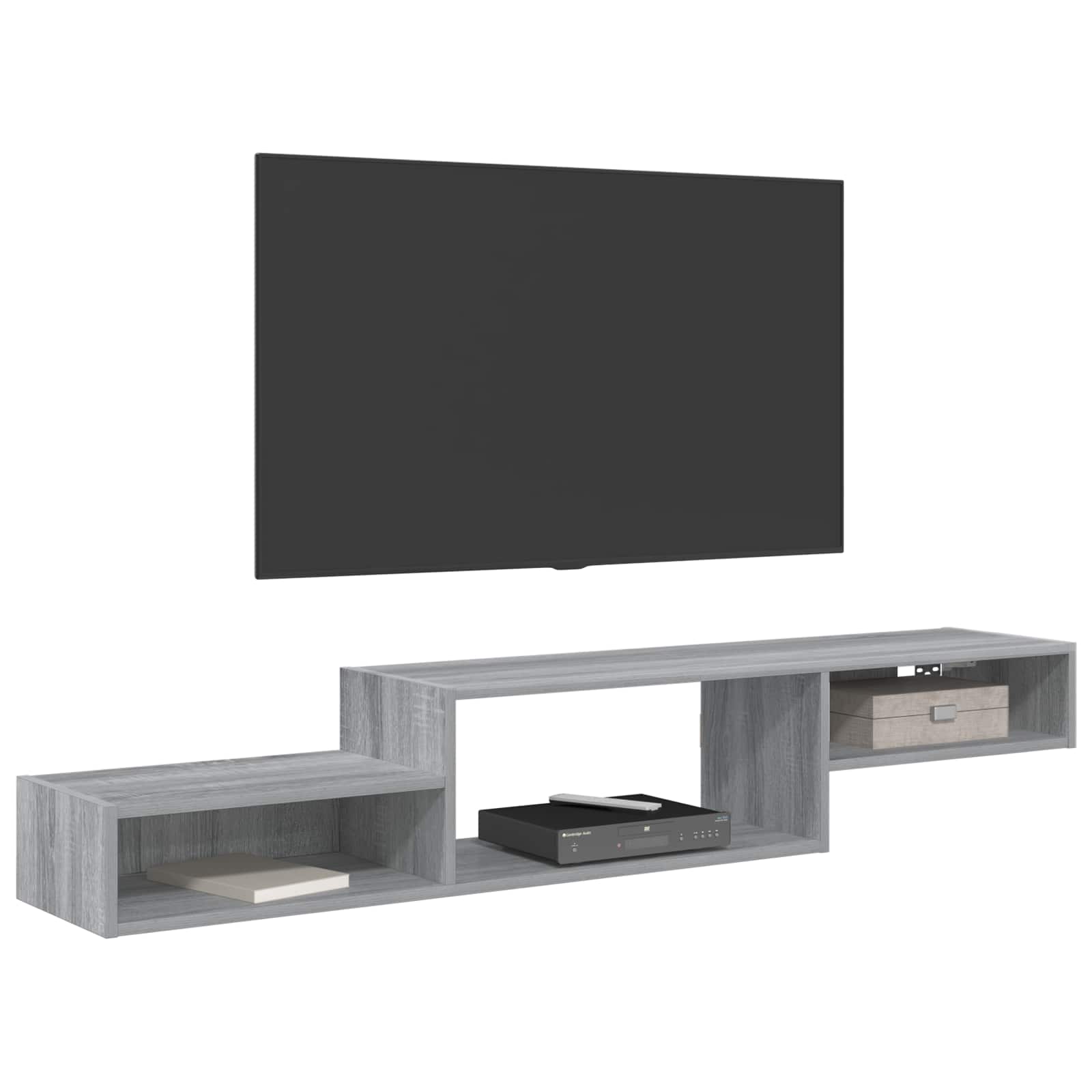Meuble TV mural Montage mural Sonoma gris 150 x 28 x 26 cm - XIOS