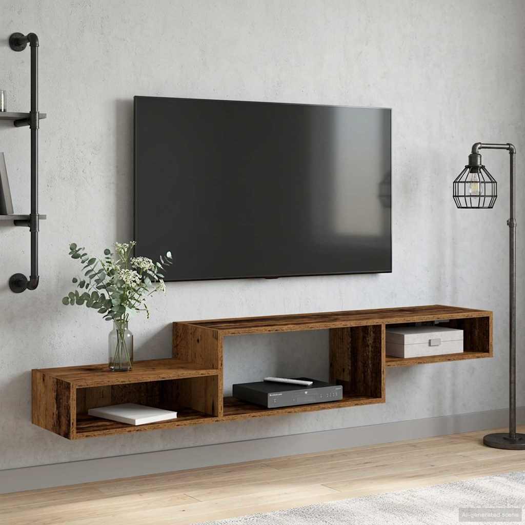 Meuble TV mural Montage mural Bois ancien 150 x 28 x 26 cm - XIOS