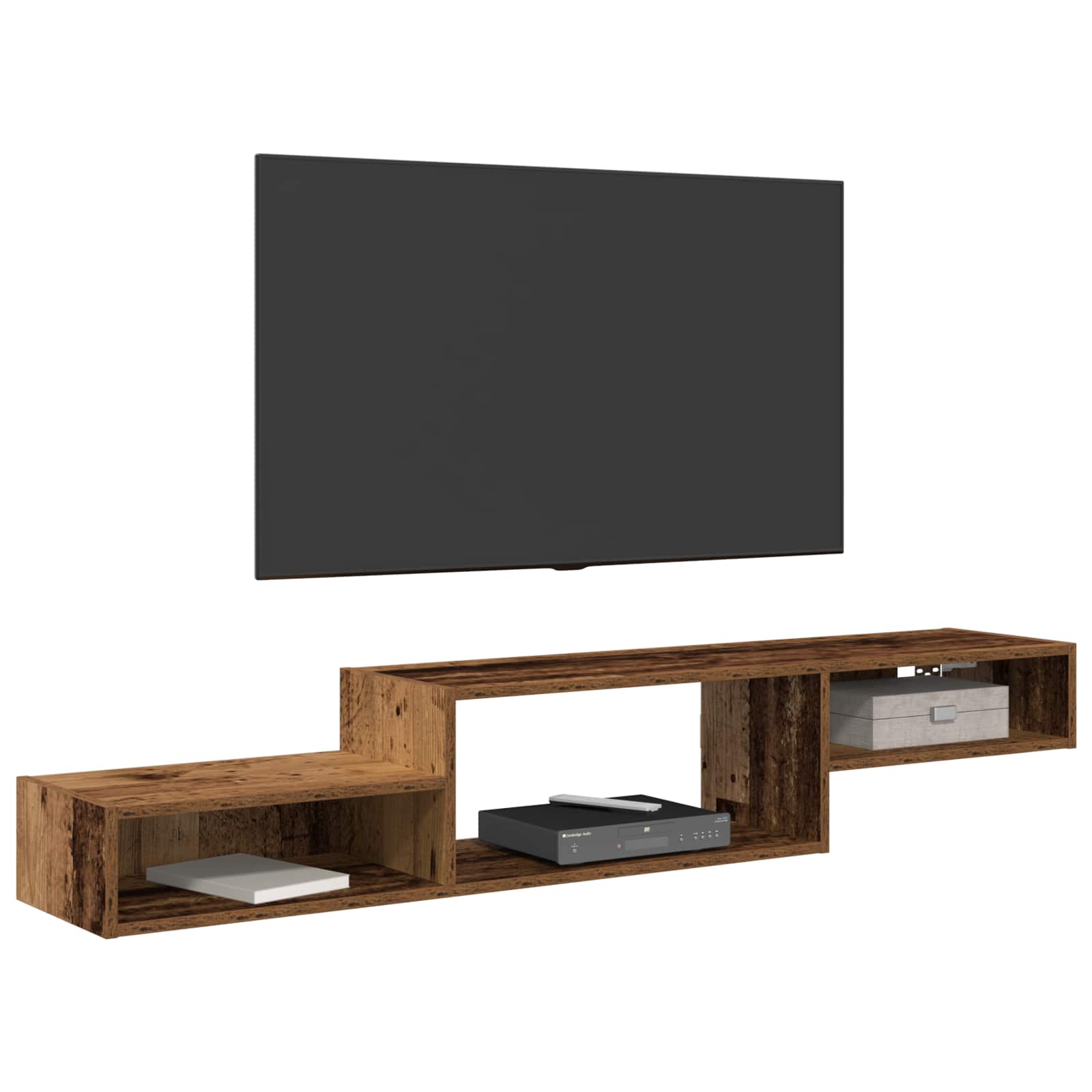 Meuble TV mural Montage mural Bois ancien 150 x 28 x 26 cm - XIOS