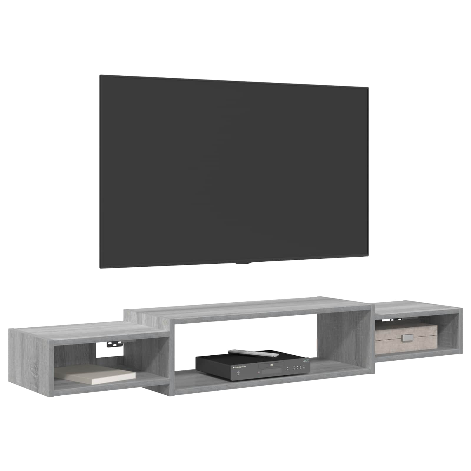 Meuble TV mural Montage mural Sonoma gris 140 x 28 x 21 cm - XIOS