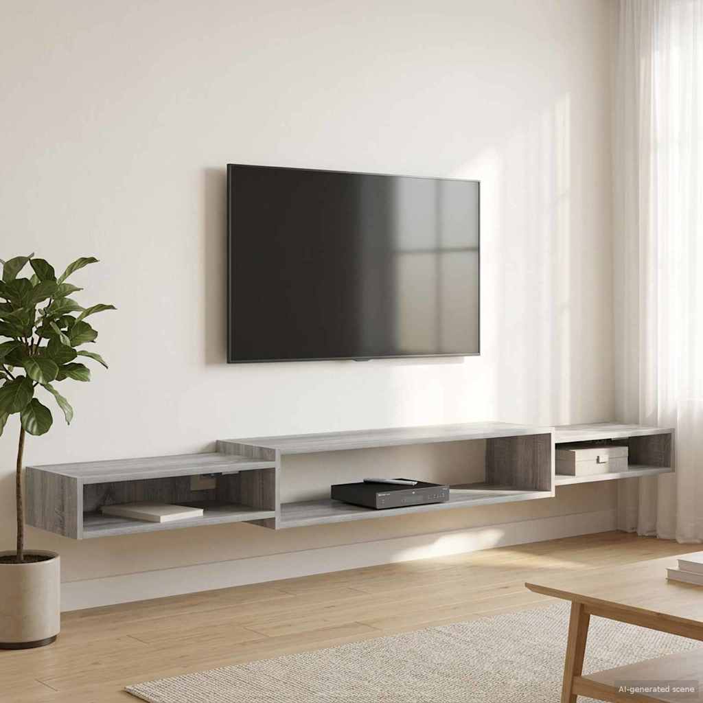 Meuble TV mural Montage mural Sonoma gris 220 x 28 x 21 cm - XIOS