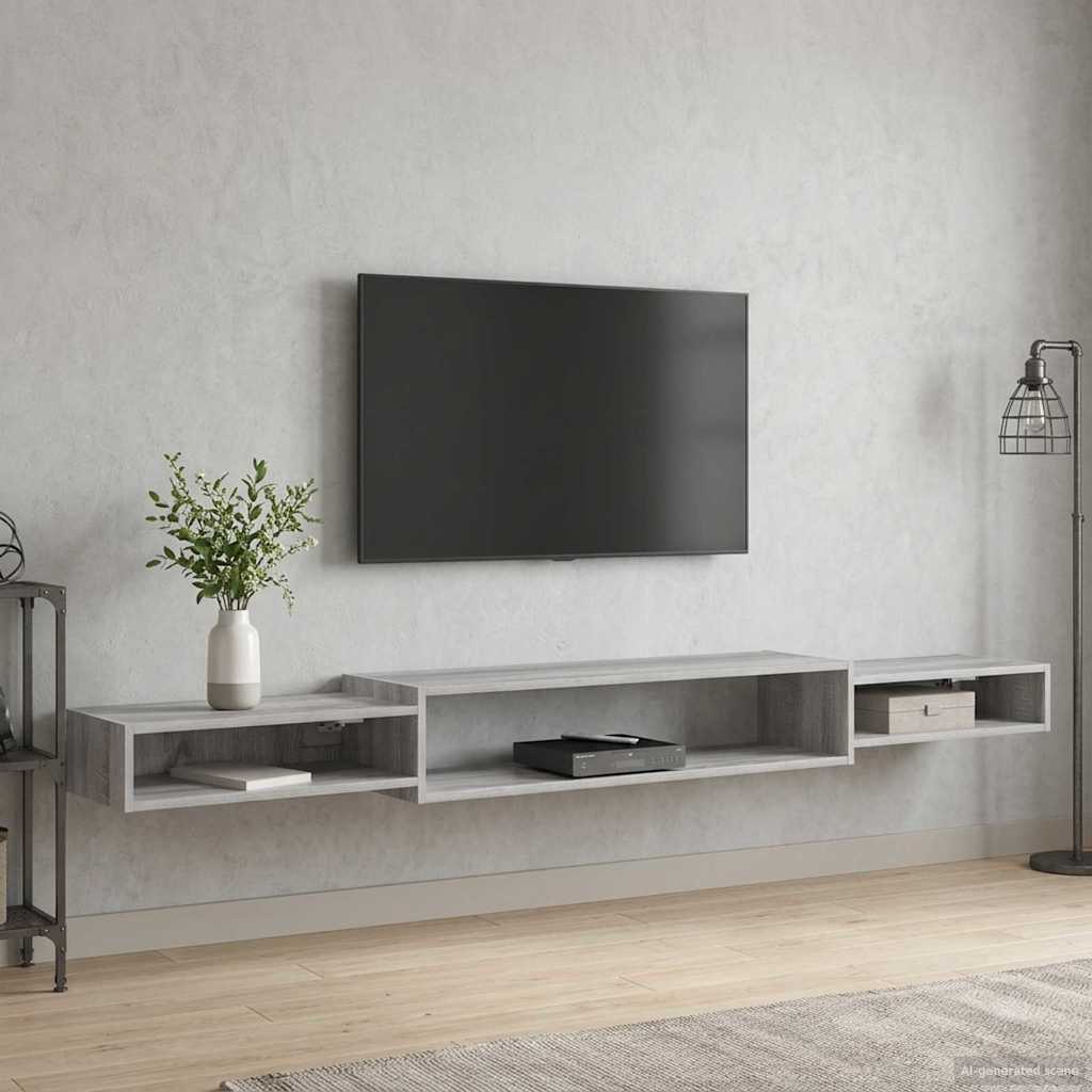 Meuble TV mural Montage mural Sonoma gris 220 x 28 x 21 cm - XIOS