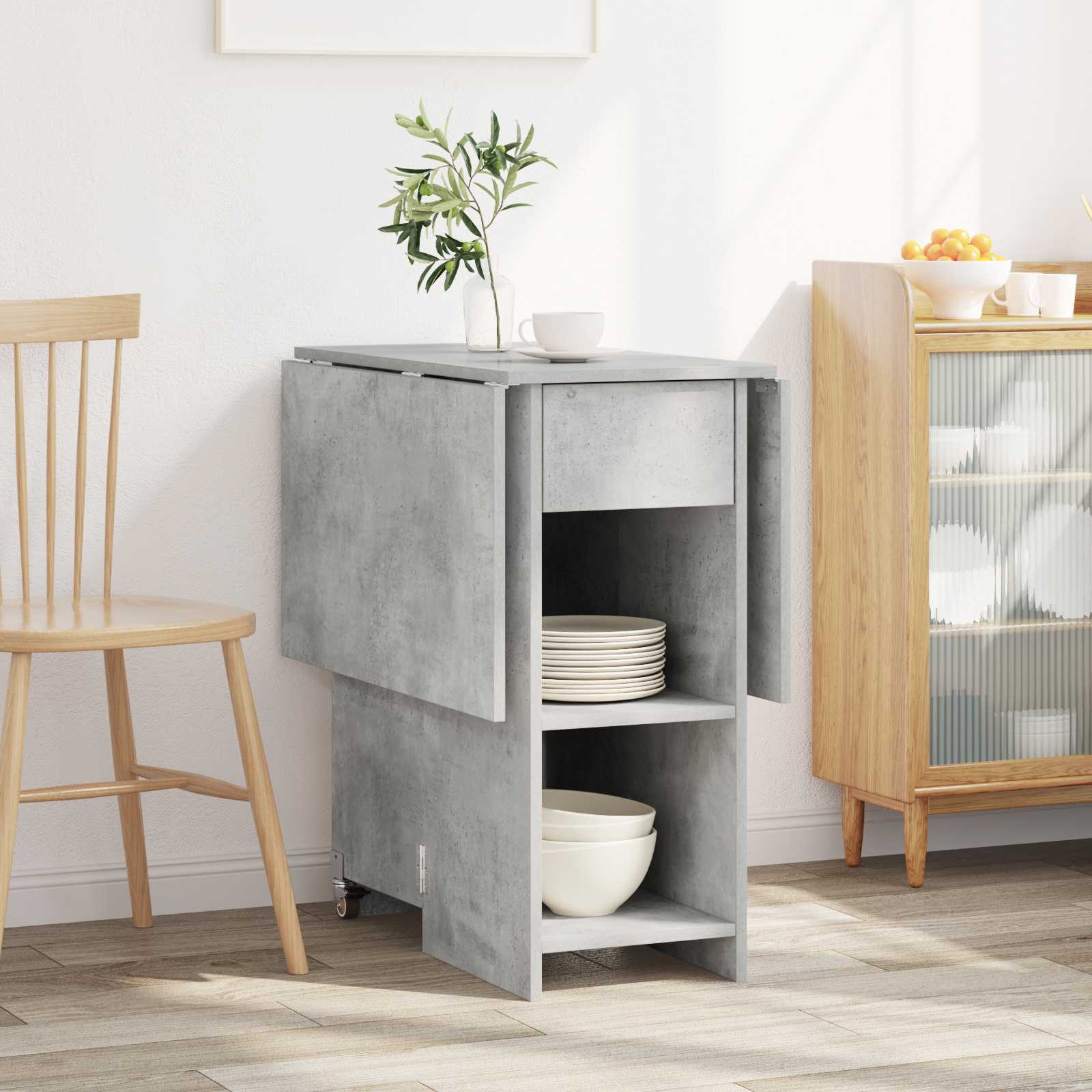 Table à dîner 115 x 70 x 75 cm Bois d'ingénierie Gris béton - XIOS