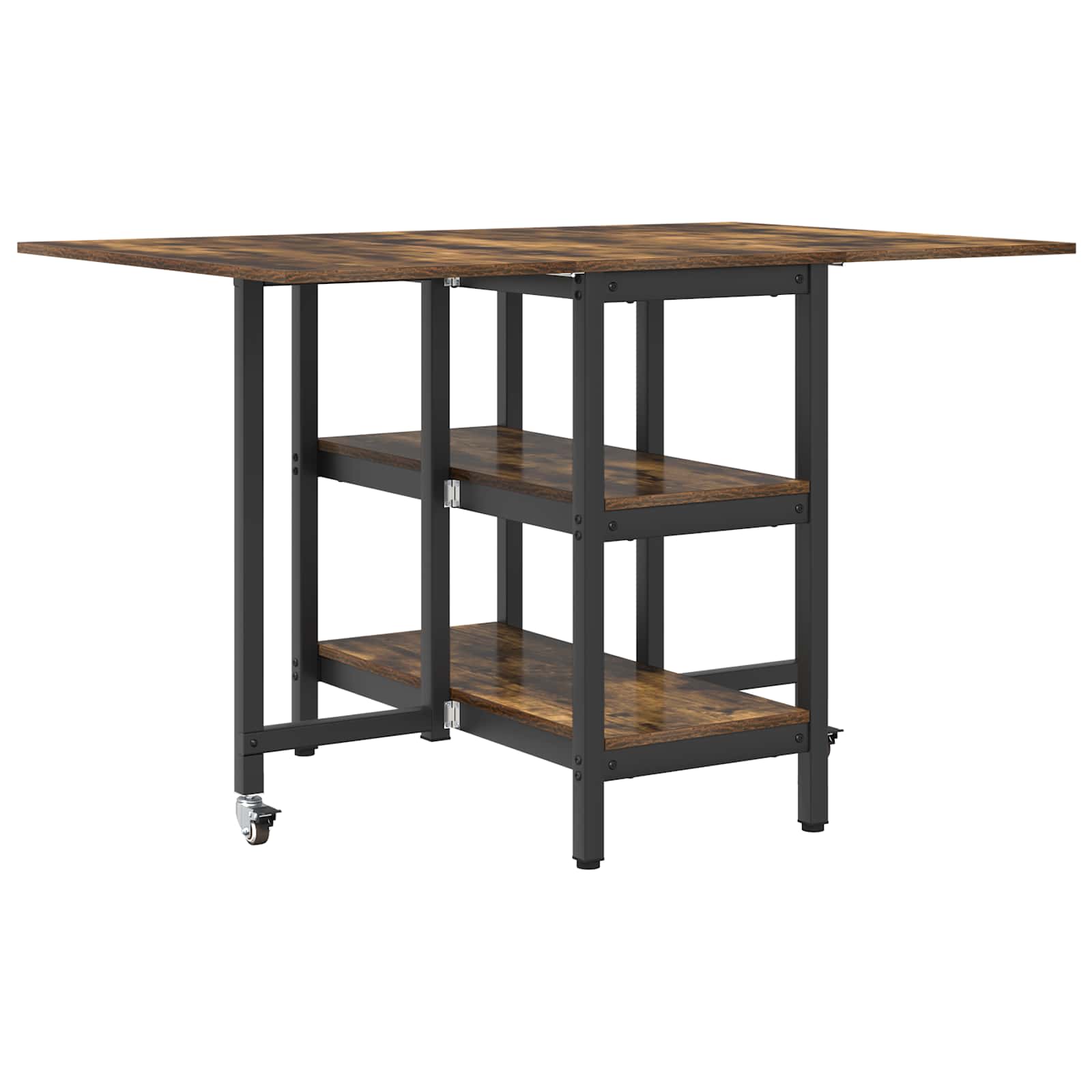 Table à dîner 122 x 80 x 76,5 cm Bois d'ingénierie Chêne fumé - XIOS
