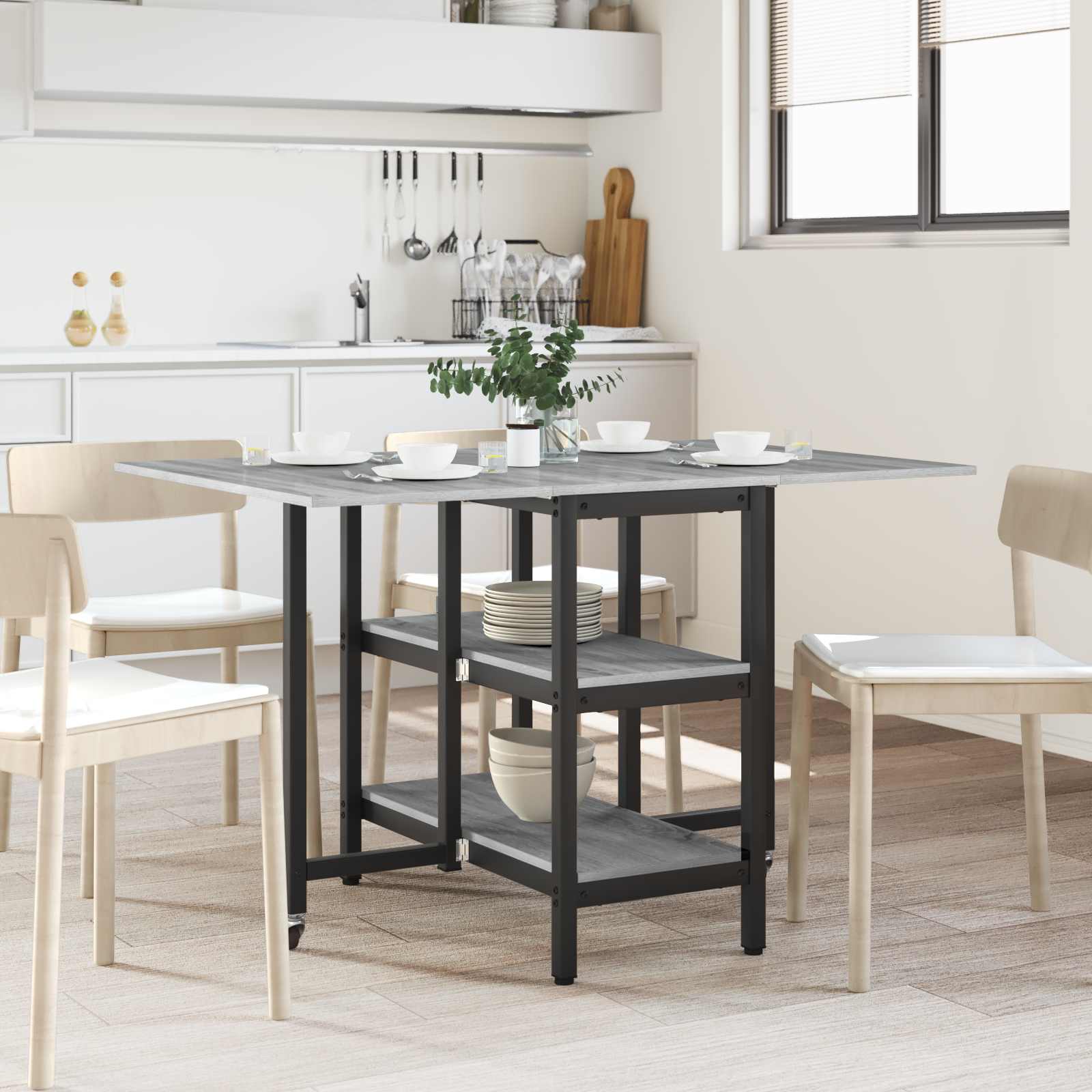 Table à dîner 122 x 80 x 76,5 cm Bois d'ingénierie Sonoma gris - XIOS