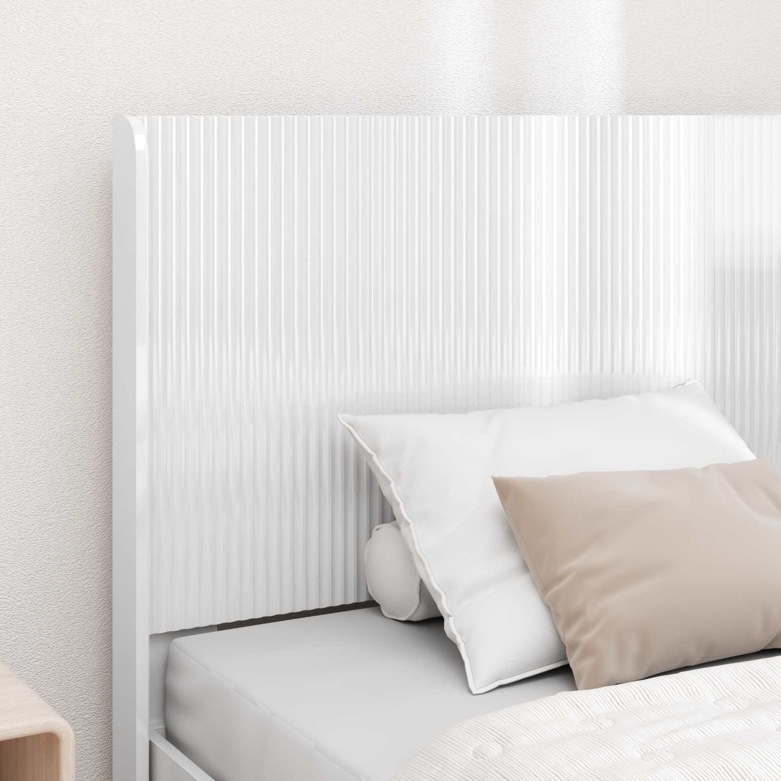Tête de lit Blanc brillant Bois d'ingénierie - XIOS