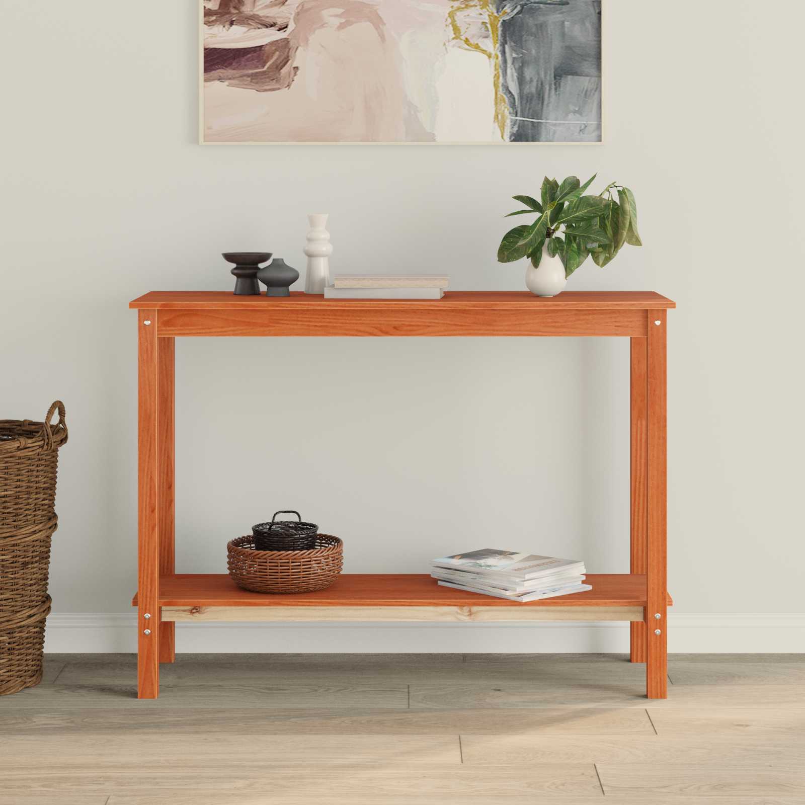 Table console Brun Ciré 110 x 40 x 80 cm Pin massif - XIOS