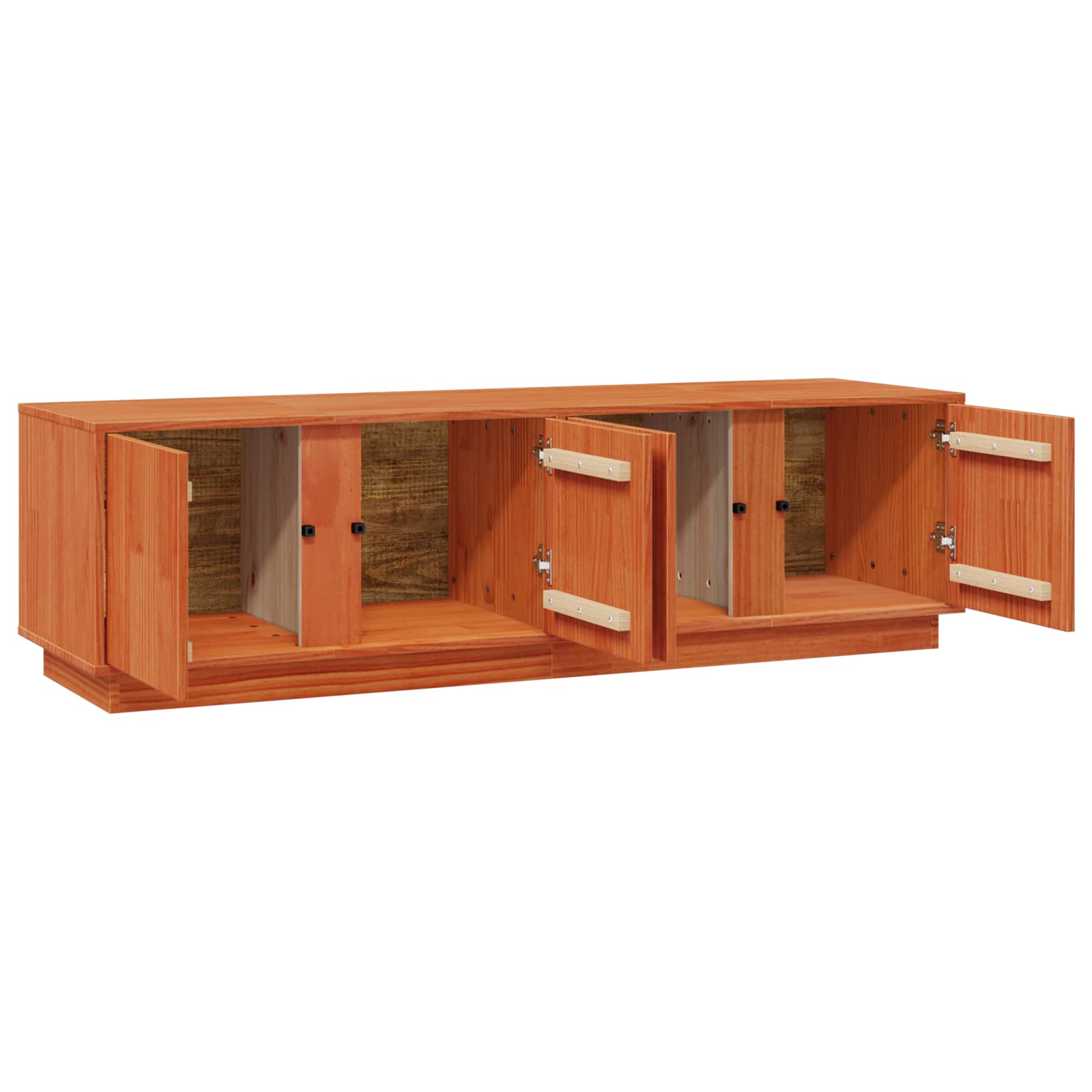 Meuble TV Brun Ciré 140 x 40 x 40 cm Pin massif - XIOS