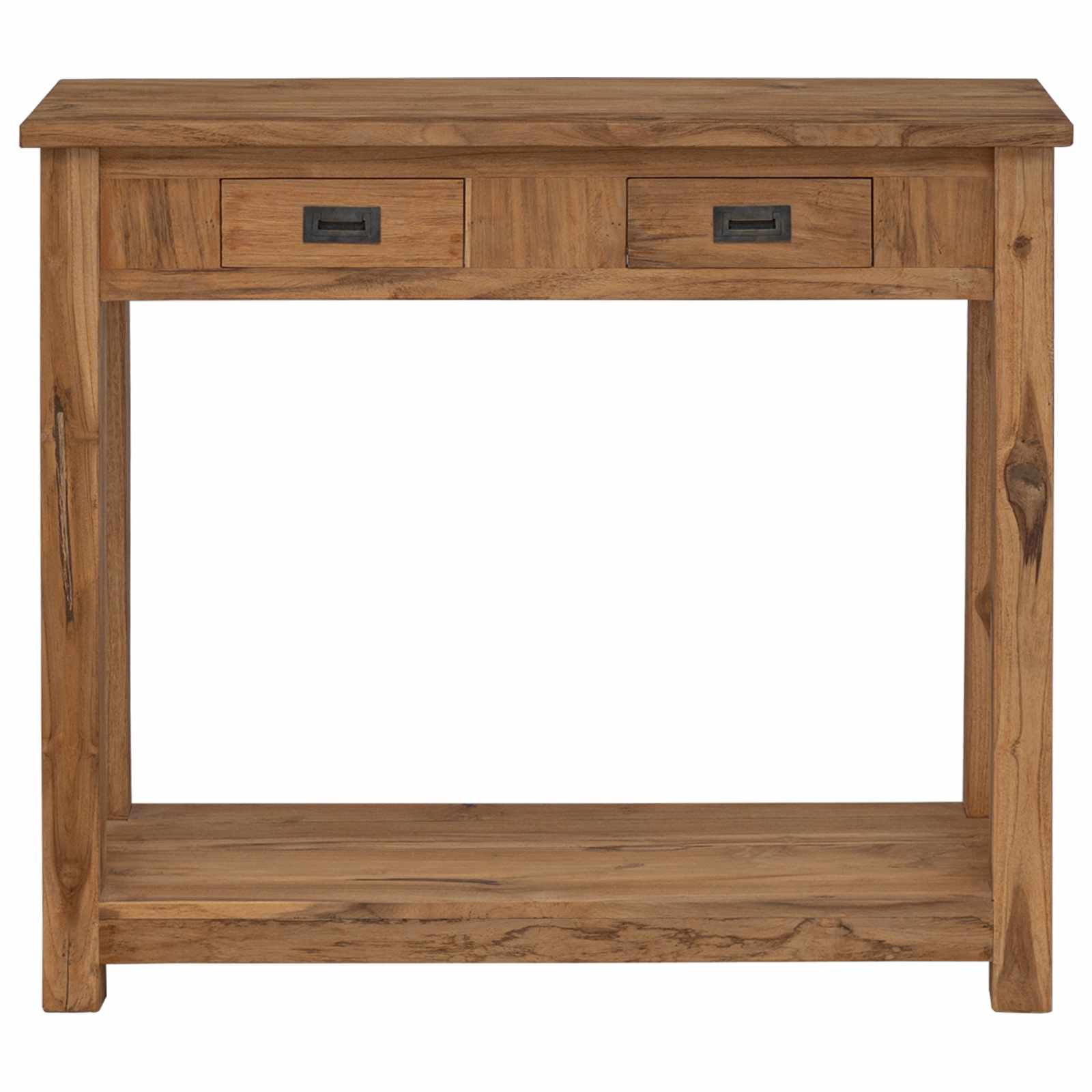 Table console Naturel 90 x 30 x 80 cm Bois de teck massif