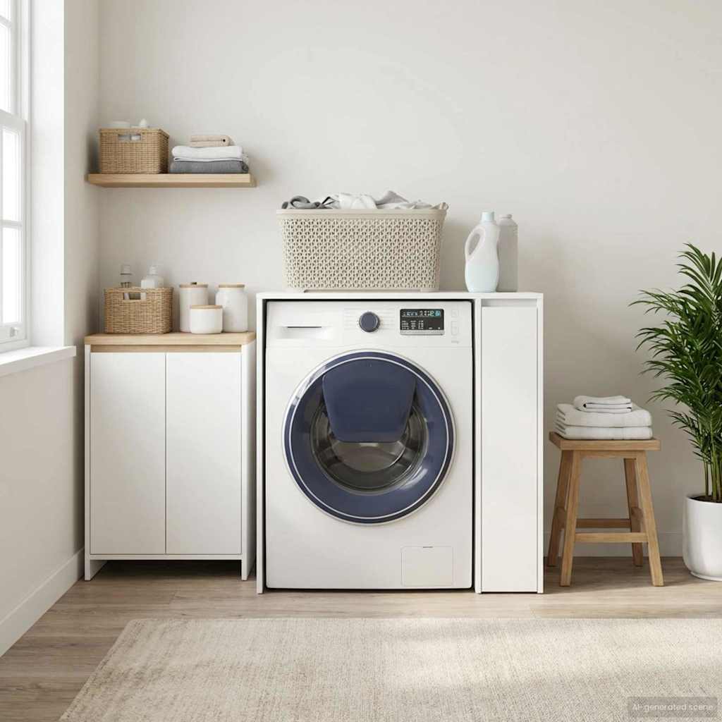 Armoire pour machine à laver avec porte Blanc 87 x 60 x 89 cm