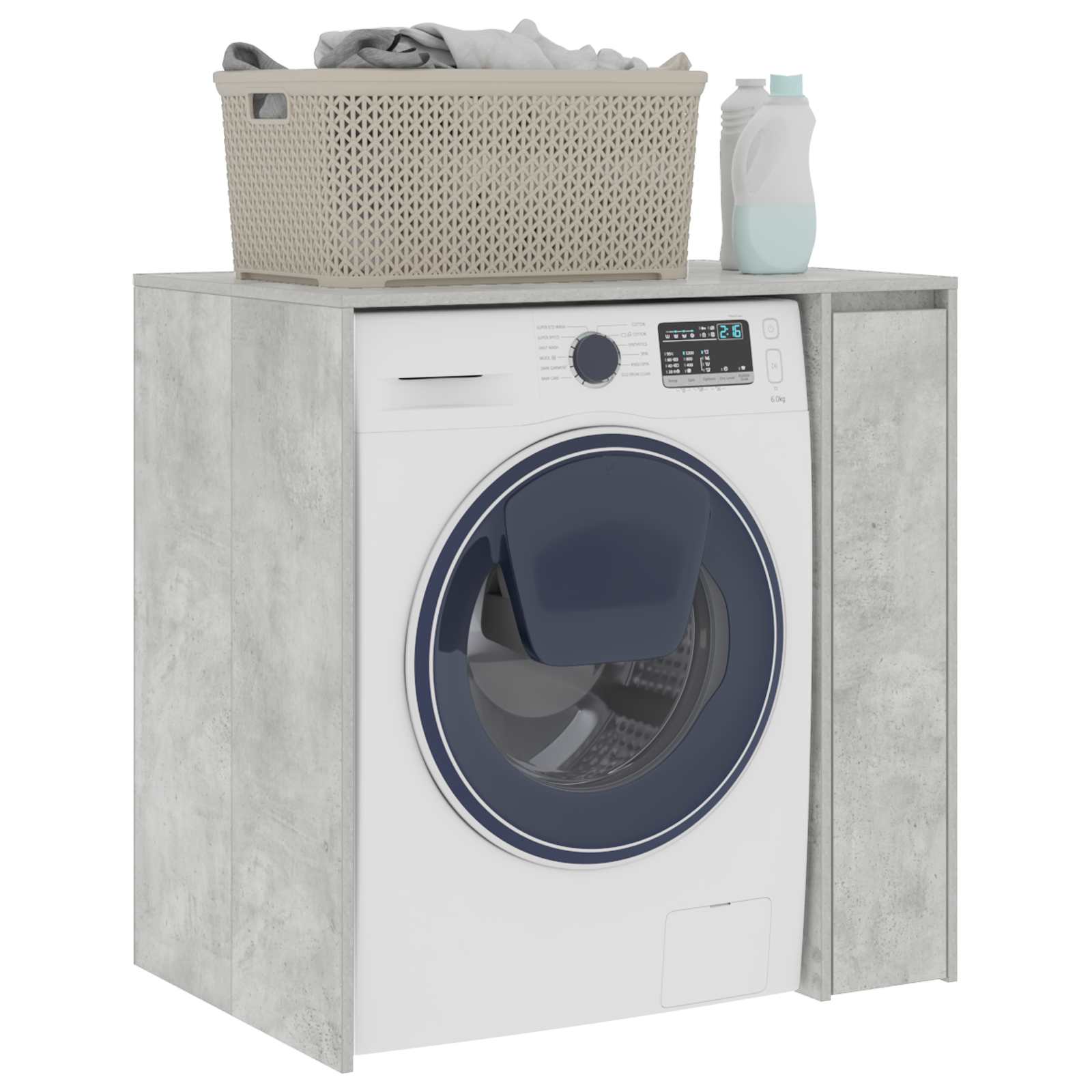 Armoire pour machine à laver avec porte Béton 87 x 60 x 89 cm
