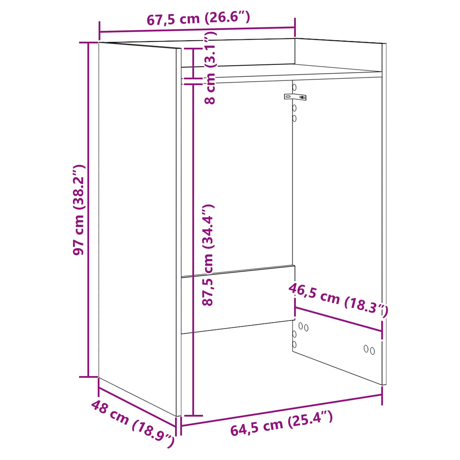 Armoire pour machine à laver Blanc 67,5 x 48 x 97 cm - XIOS