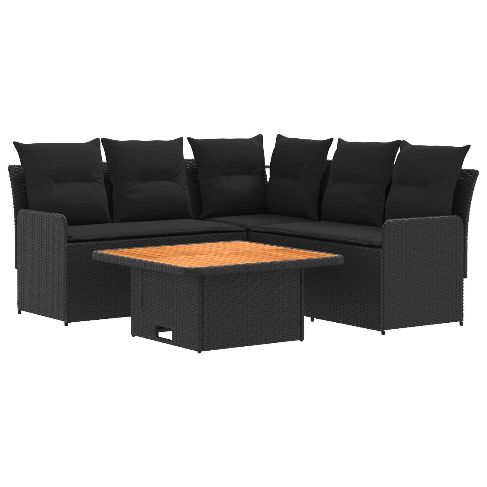 Ensembles de meubles avec oreiller 4 pcs Noir Rotin PE - XIOS
