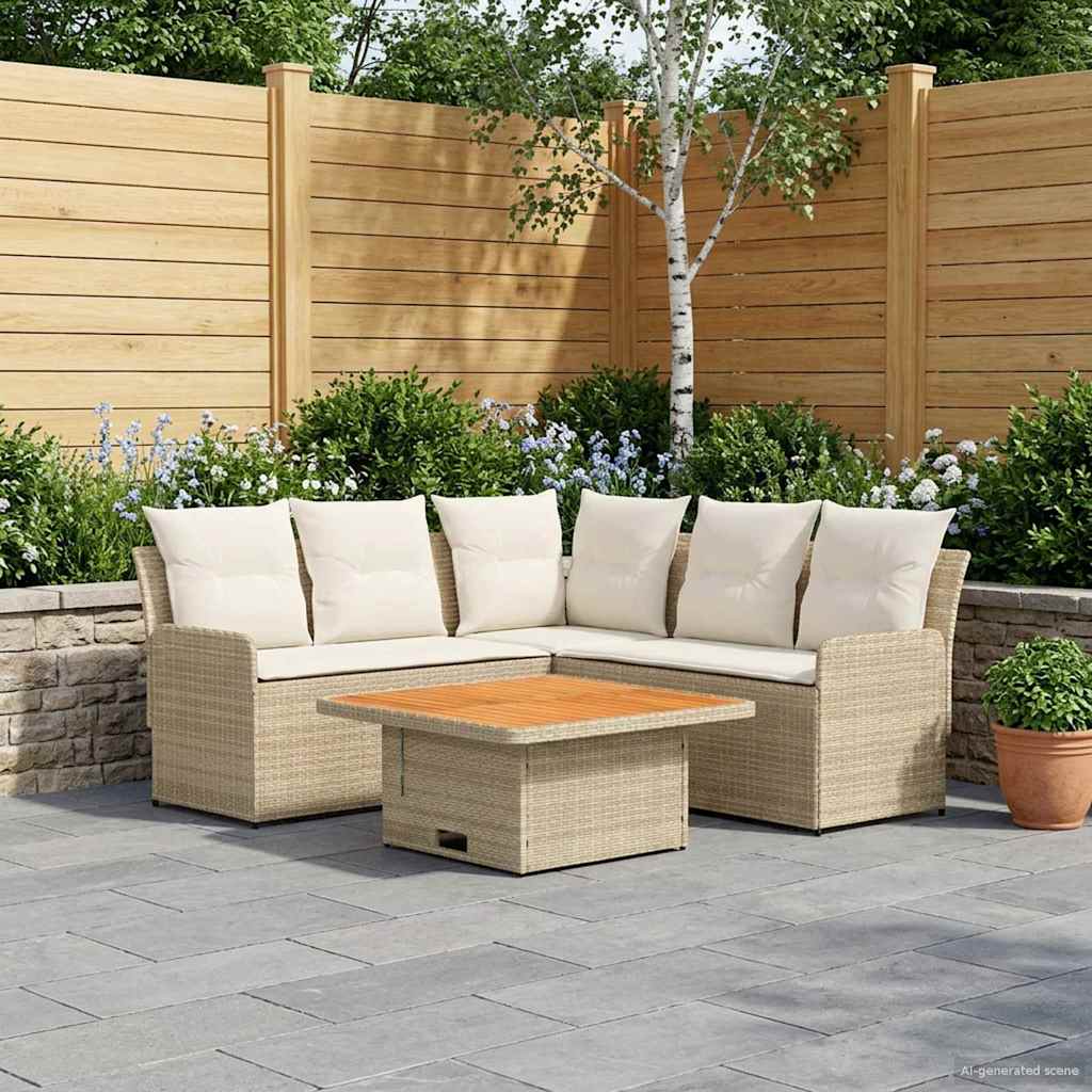 Ensembles de meubles 4 pcs Beige et crème Rotin PE - XIOS