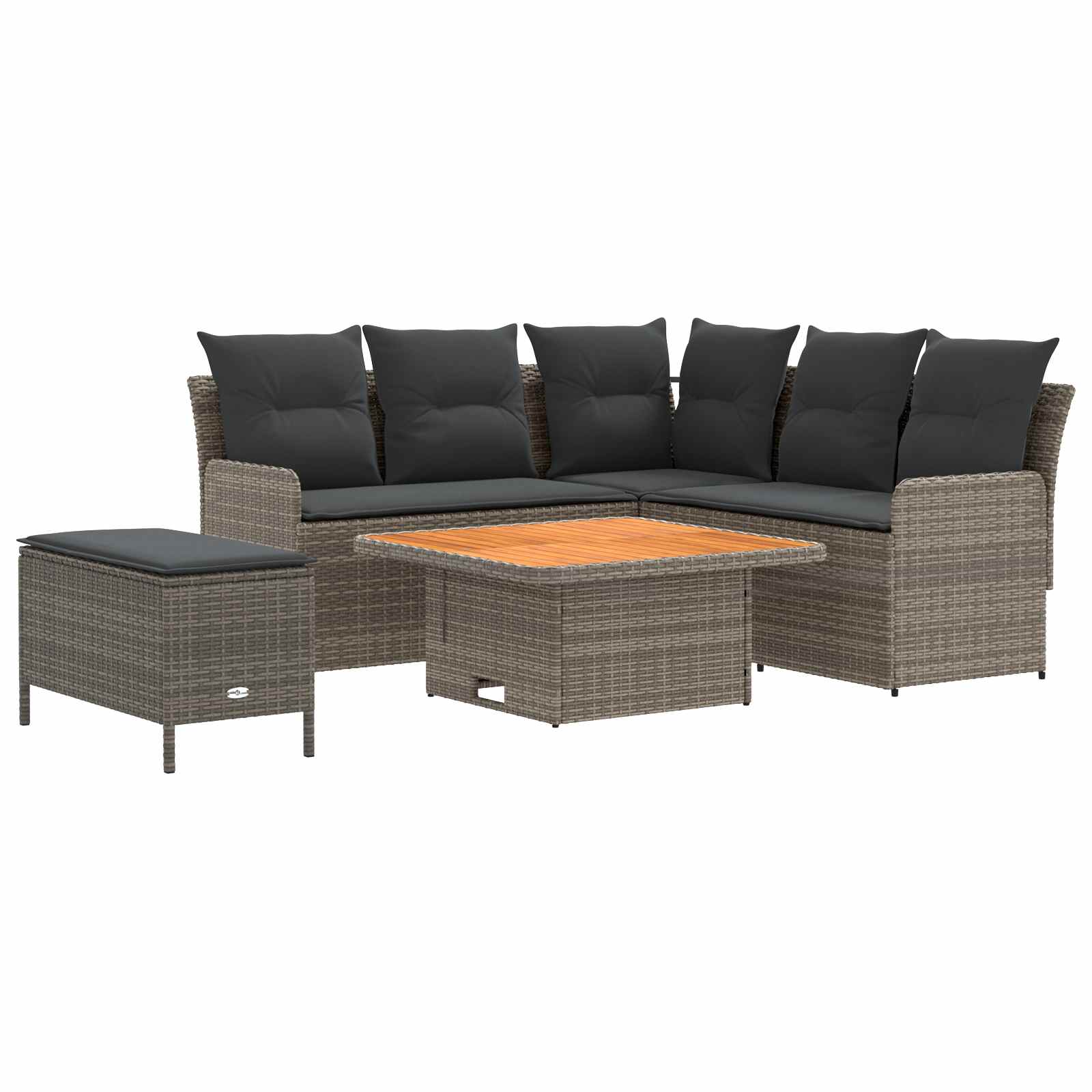 Ensembles de meubles 5 pcs Gris et Gris foncé Rotin PE - XIOS