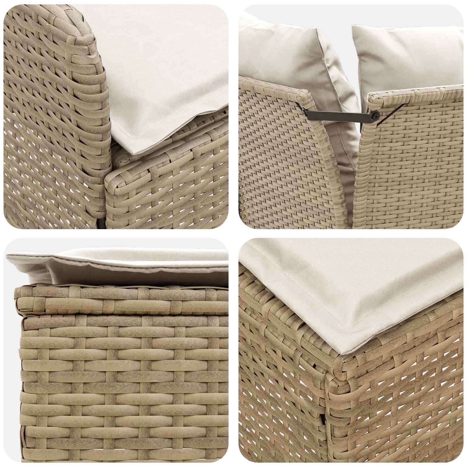 Ensembles de meubles 5 pcs Beige et crème Rotin PE - XIOS