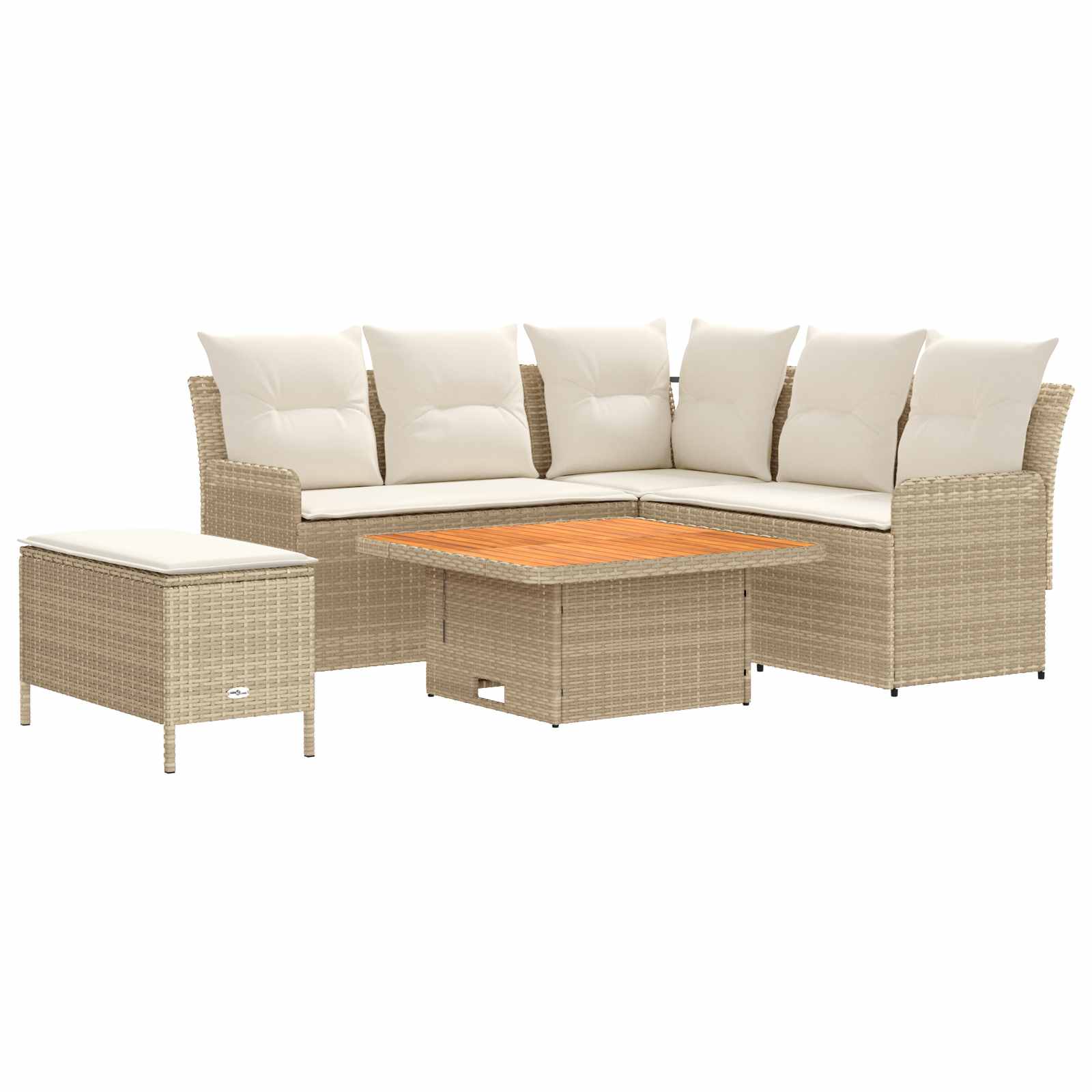 Ensembles de meubles 5 pcs Beige et crème Rotin PE - XIOS