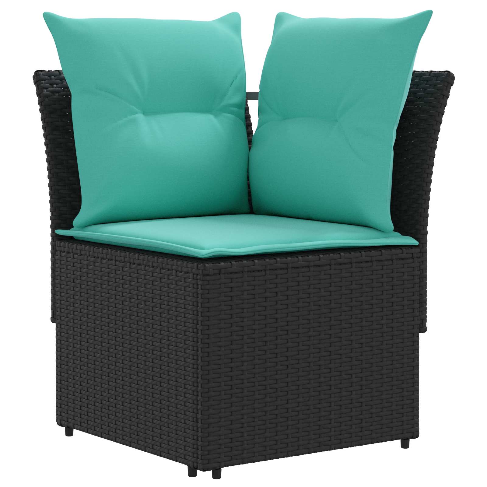Ensembles de meubles 5 pcs Noir et turquoise Rotin PE - XIOS
