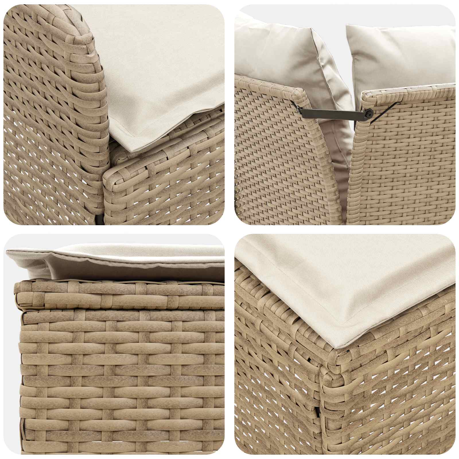 Ensembles de meubles 7 pcs Beige et crème Rotin PE