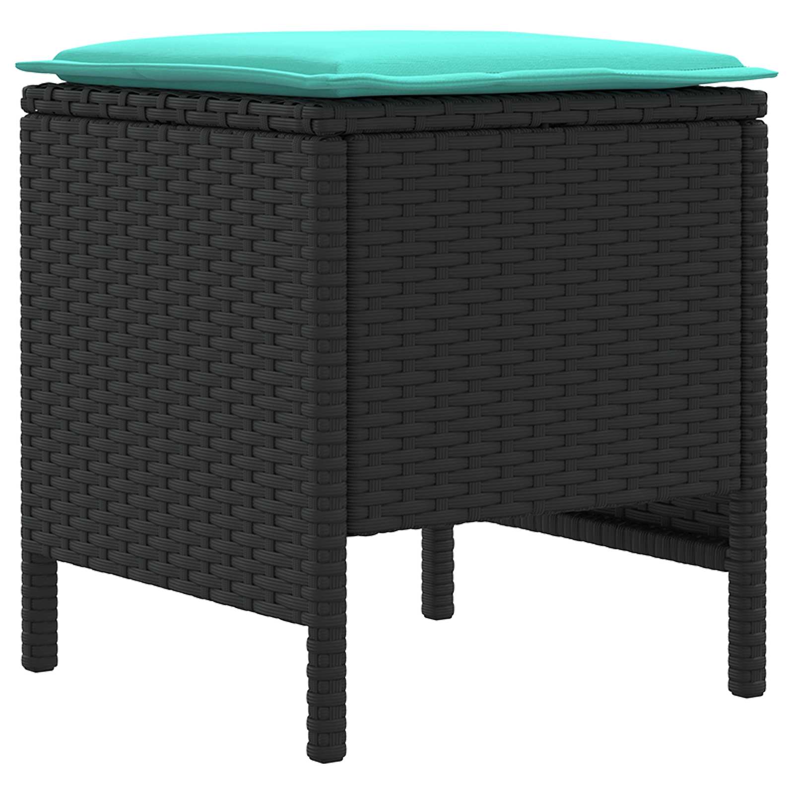 Ensembles de meubles 7 pcs Noir et turquoise Rotin PE - XIOS