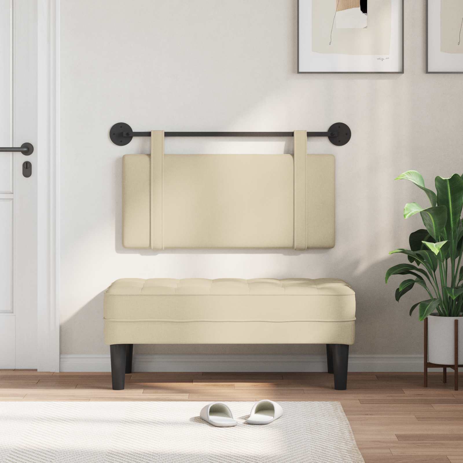 Tête de lit suspendue Crème Tissu - XIOS