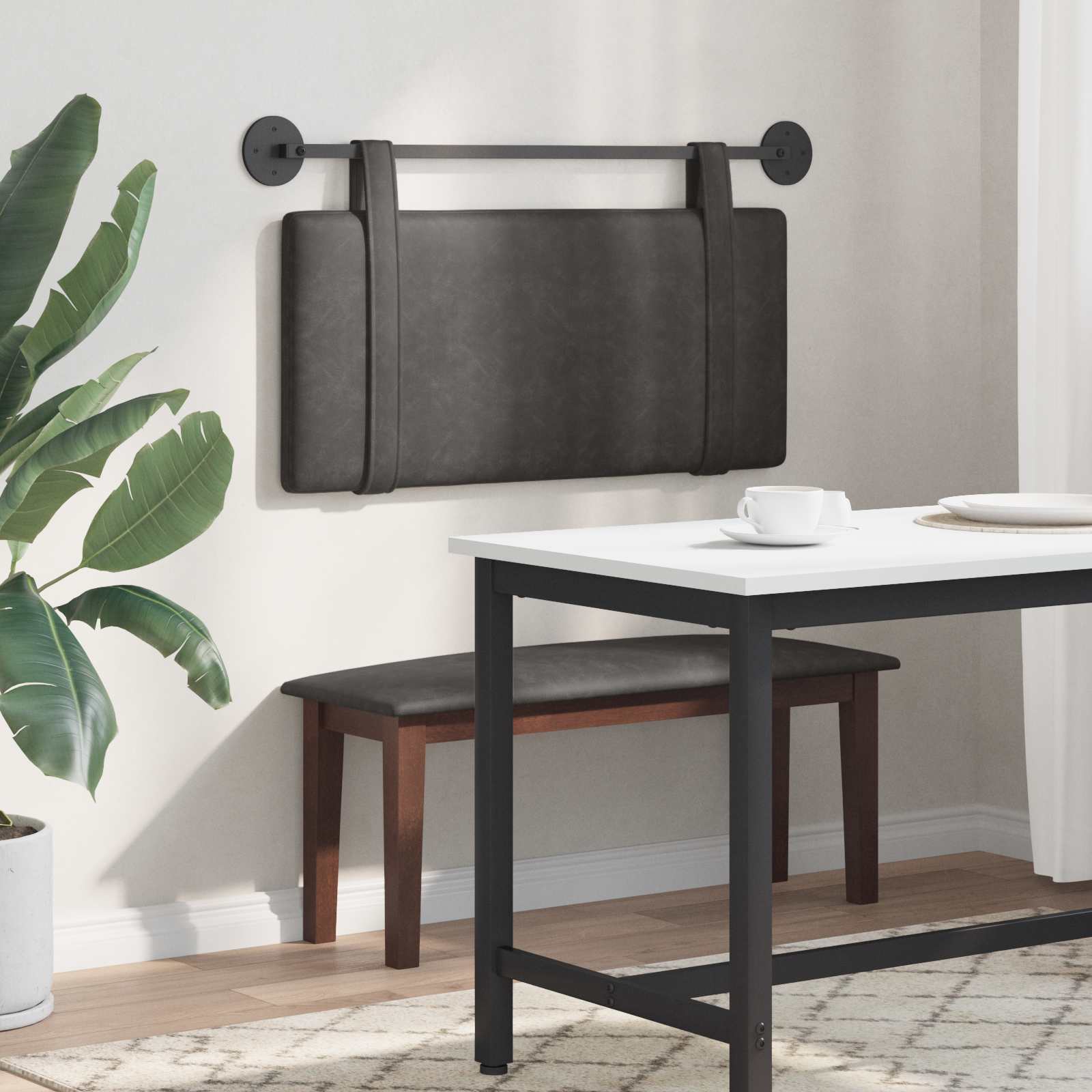 Tête de lit suspendue Uni Noir 90 x 55 x 5 cm PU antique - XIOS