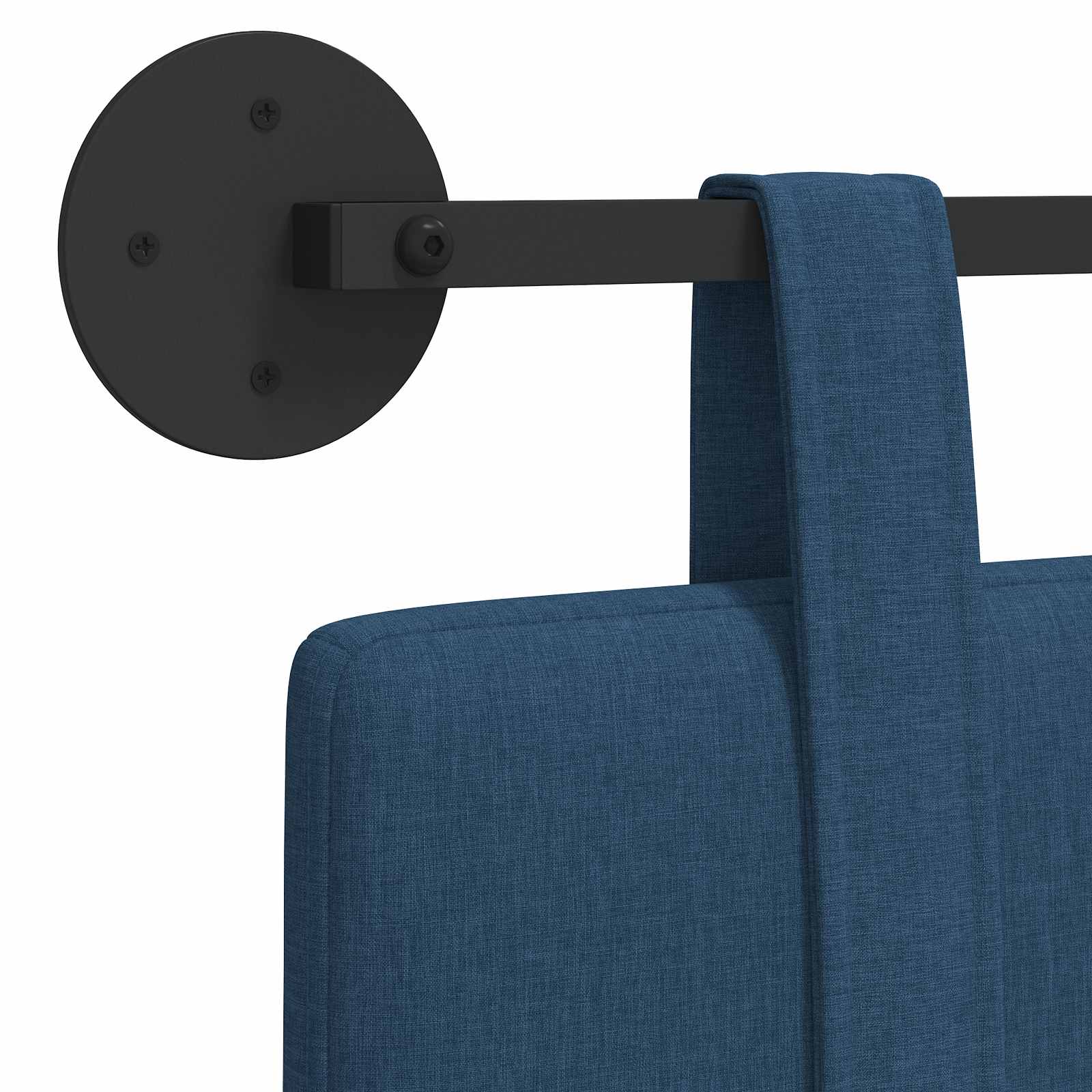 Tête de lit suspendue Montage mural Bleu 110 x 55 x 5 cm tissu - XIOS