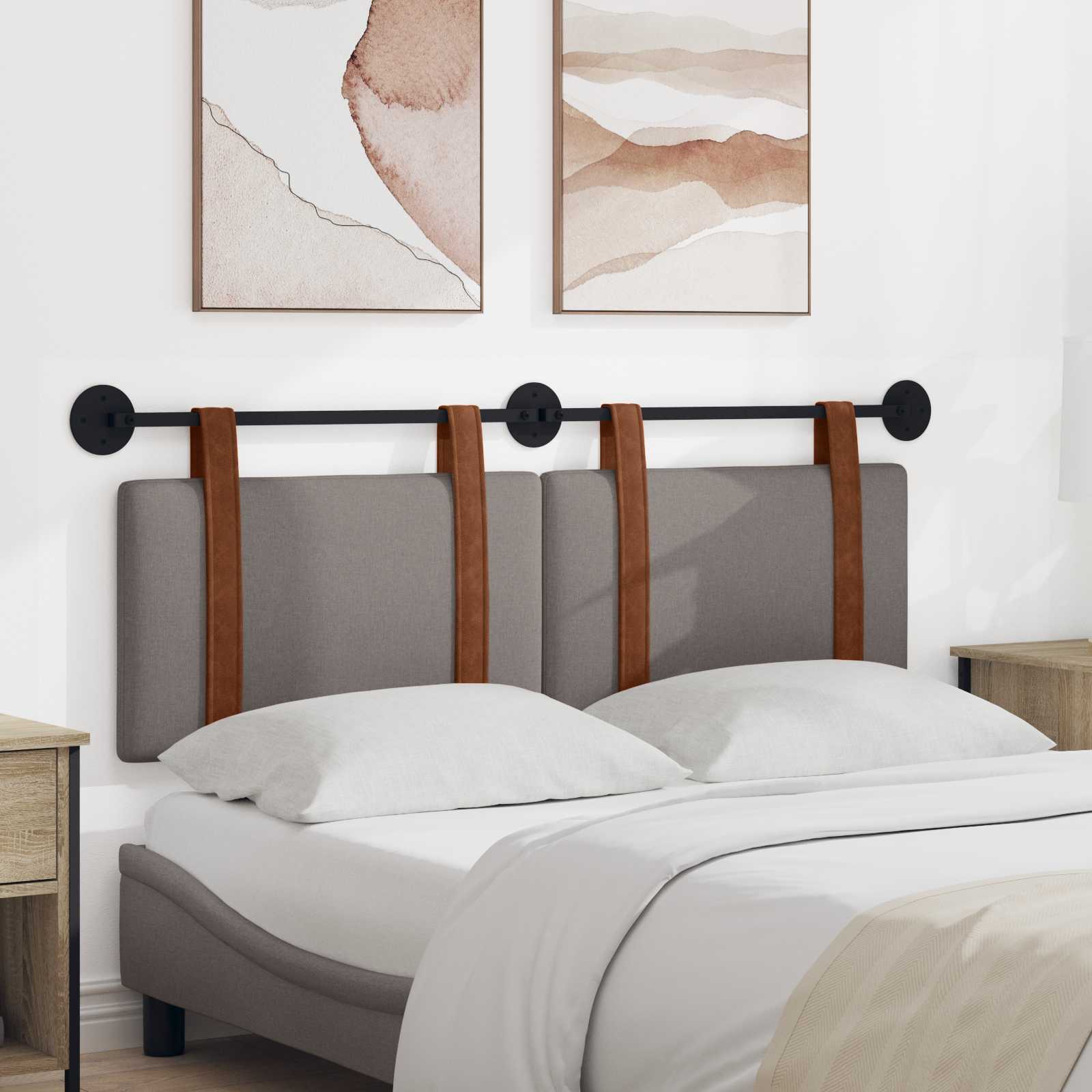 Tête de lit suspendue Taupe PU antique