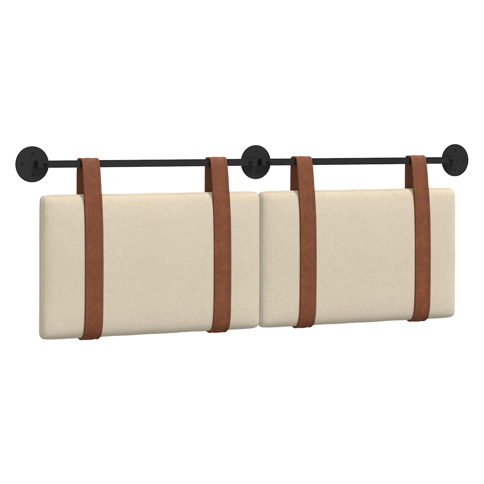 Tête de lit suspendue Uni Crème 130 x 55 x 5 cm PU antique