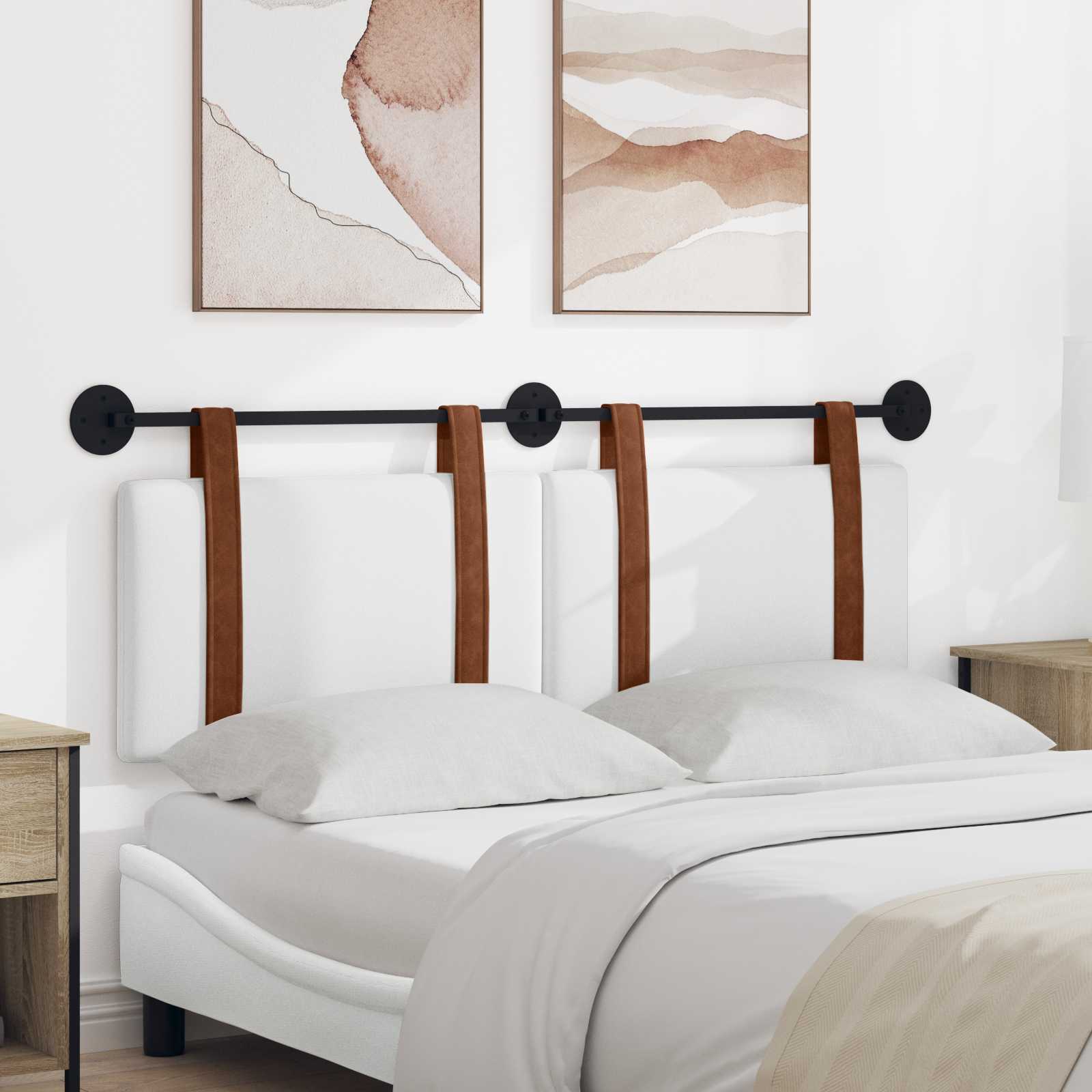 Tête de lit suspendue Blanc PU antique