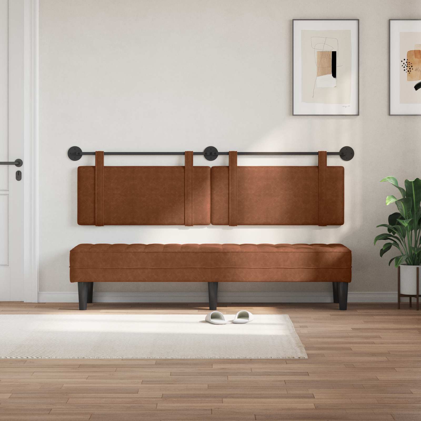 Tête de lit suspendue Uni Marron 170 x 55 x 5 cm PU antique - XIOS