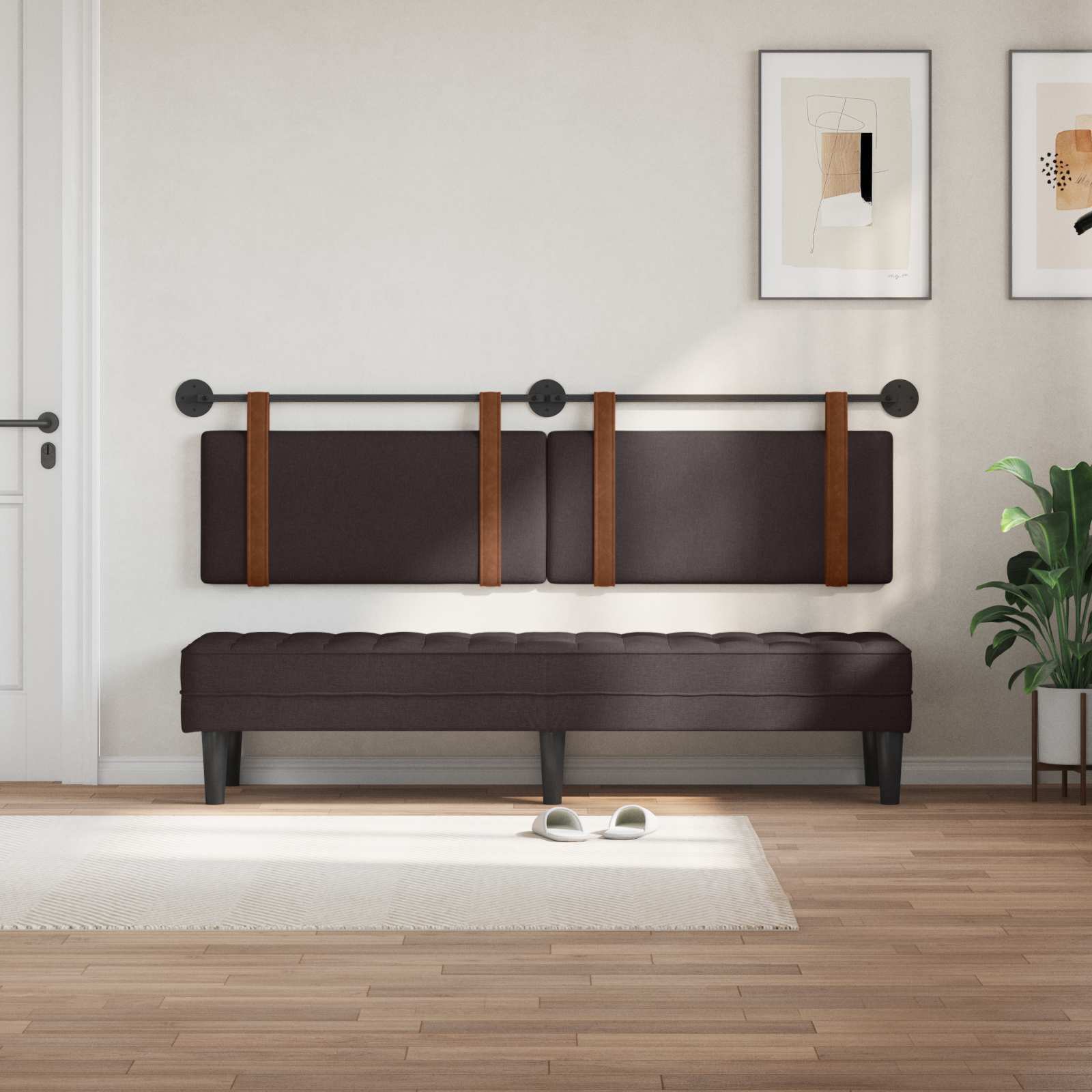 Tête de lit suspendue Marron foncé PU antique - XIOS